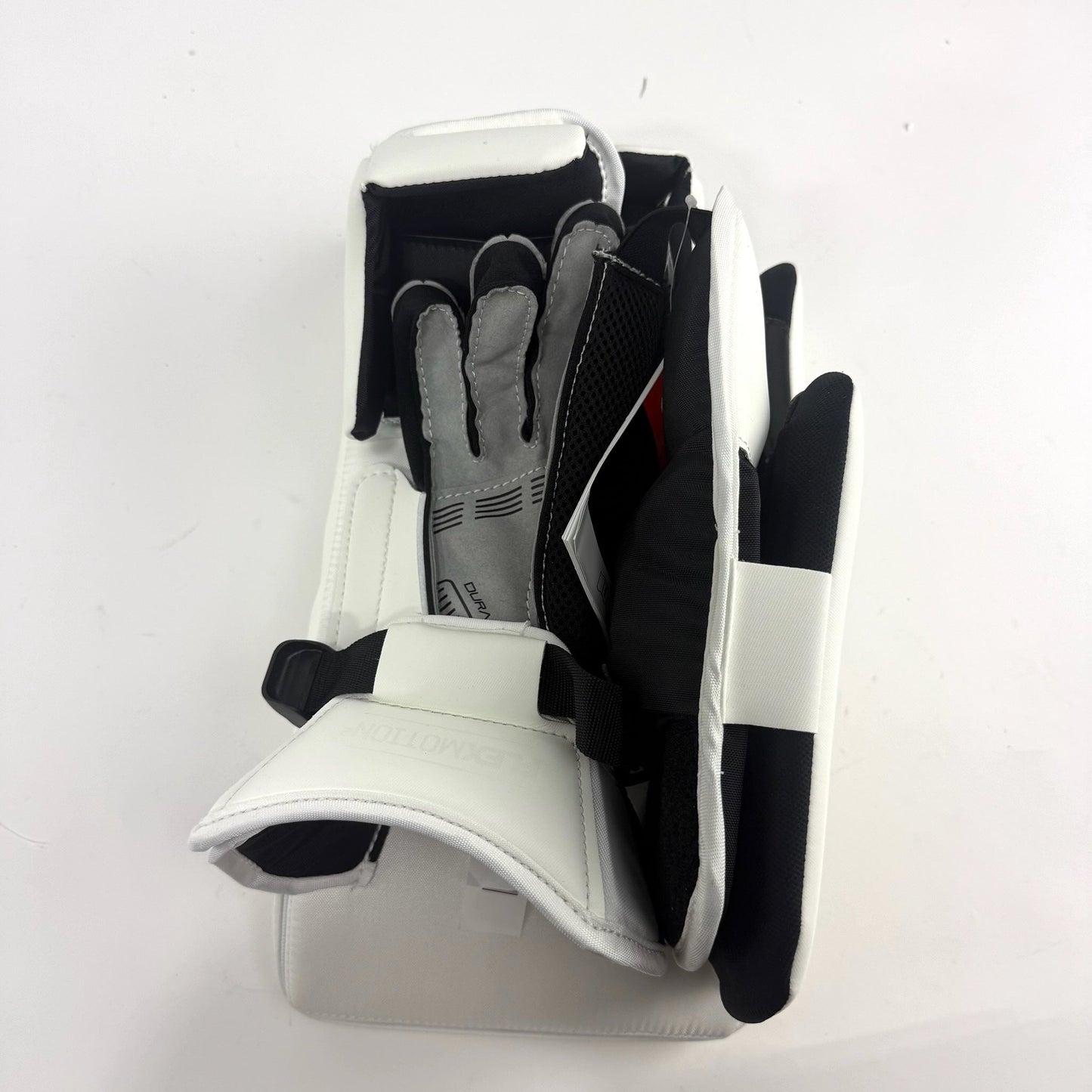 New White CCM E Flex 6.9 Goalie Blocker | Regular | Senior