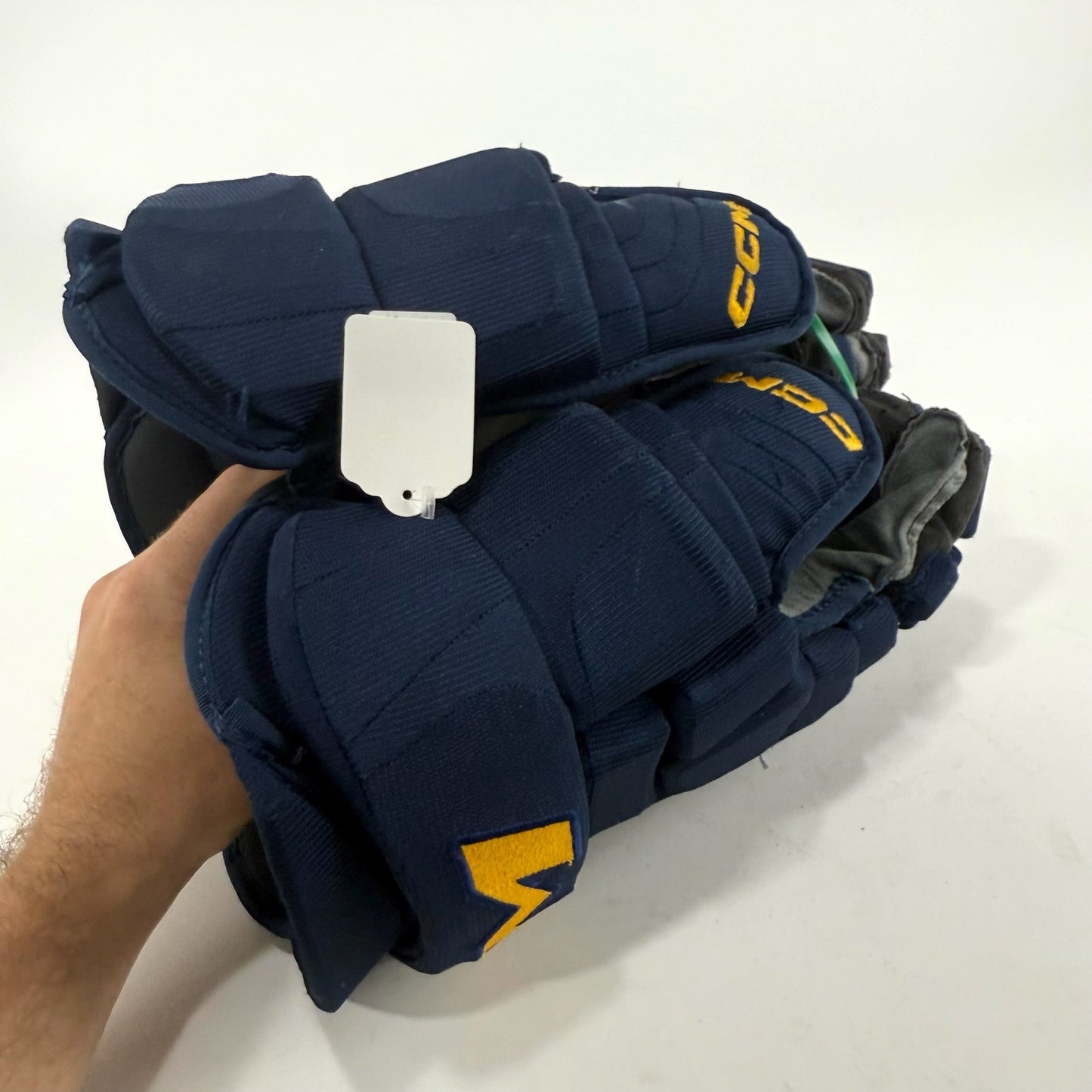 Used Navy STL Blues CCM HGCL Gloves | 15" | Faksa | D180