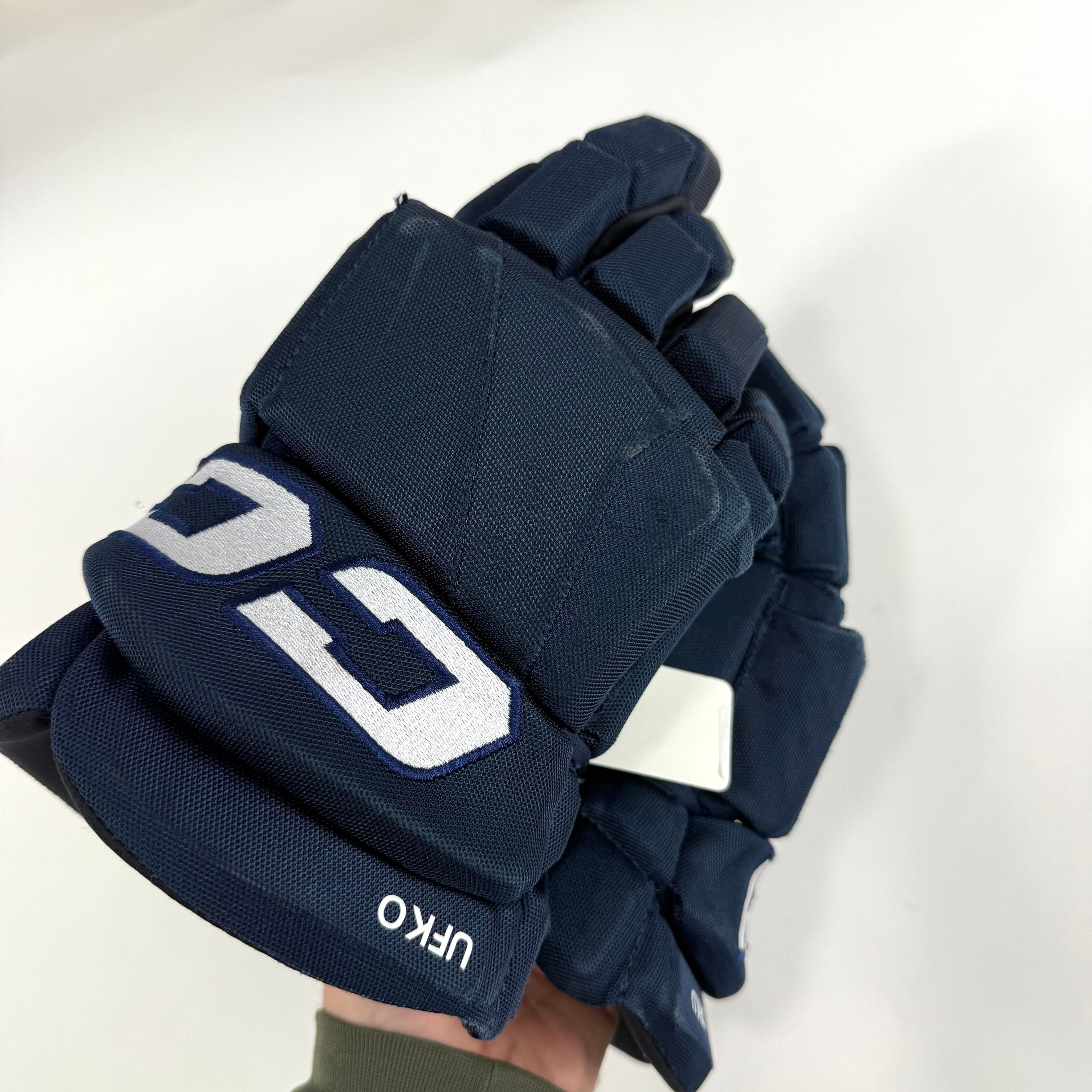Used Navy CCM Tacks Pro Gloves | 14" | D371