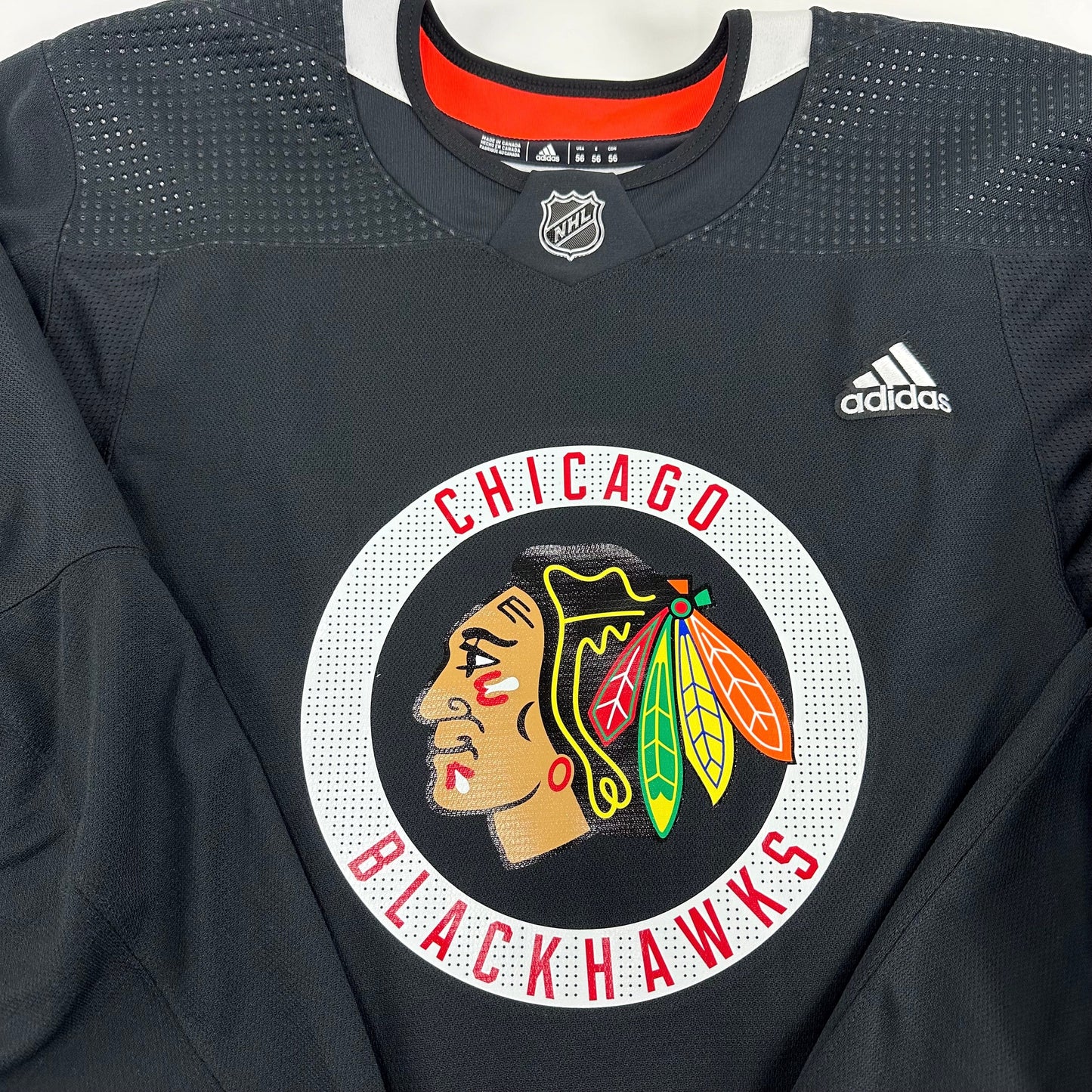 SERPA #29 - Black Chicago Blackhawks Practice Jersey - Adidas MIC Size 56