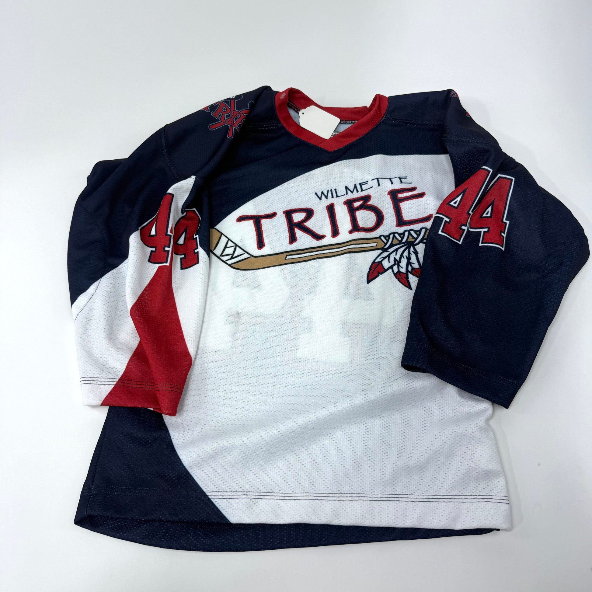 Used White And Navy Tribe Practice Jersey | Youth Medium | BH562 - Top Flight Hockey