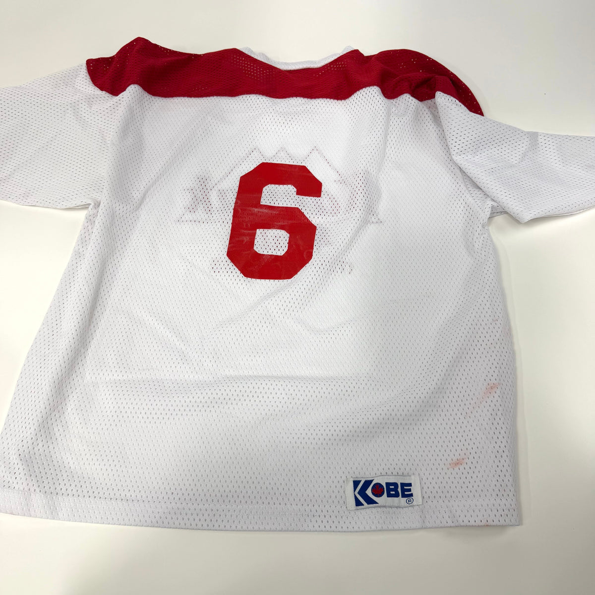 Used Red and White Mesh Practice Jersey | Senior Large | AB209