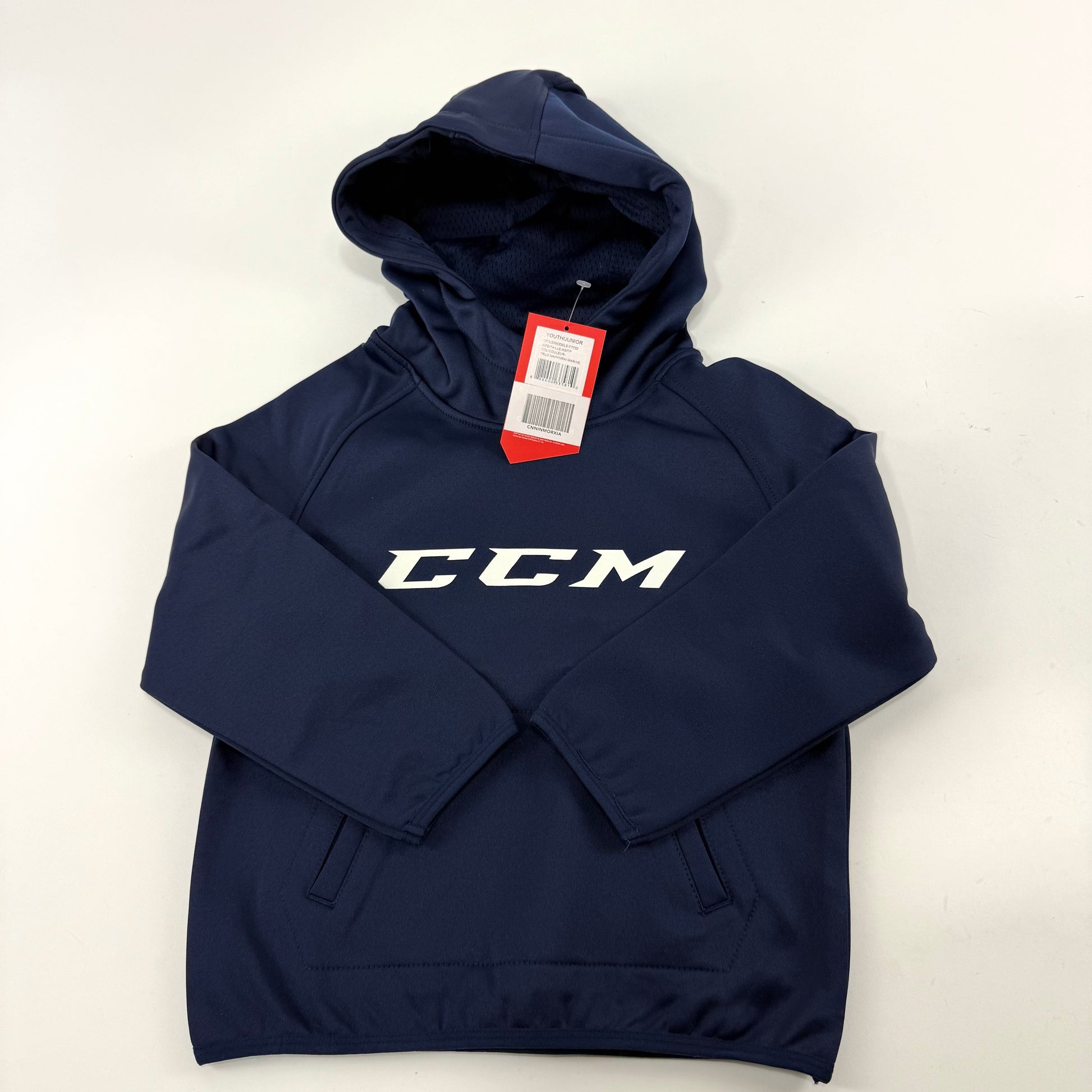 New Navy CCM Youth Core Tech Pullover Hoodie | Youth XS | #888600335810 - Top Flight Hockey