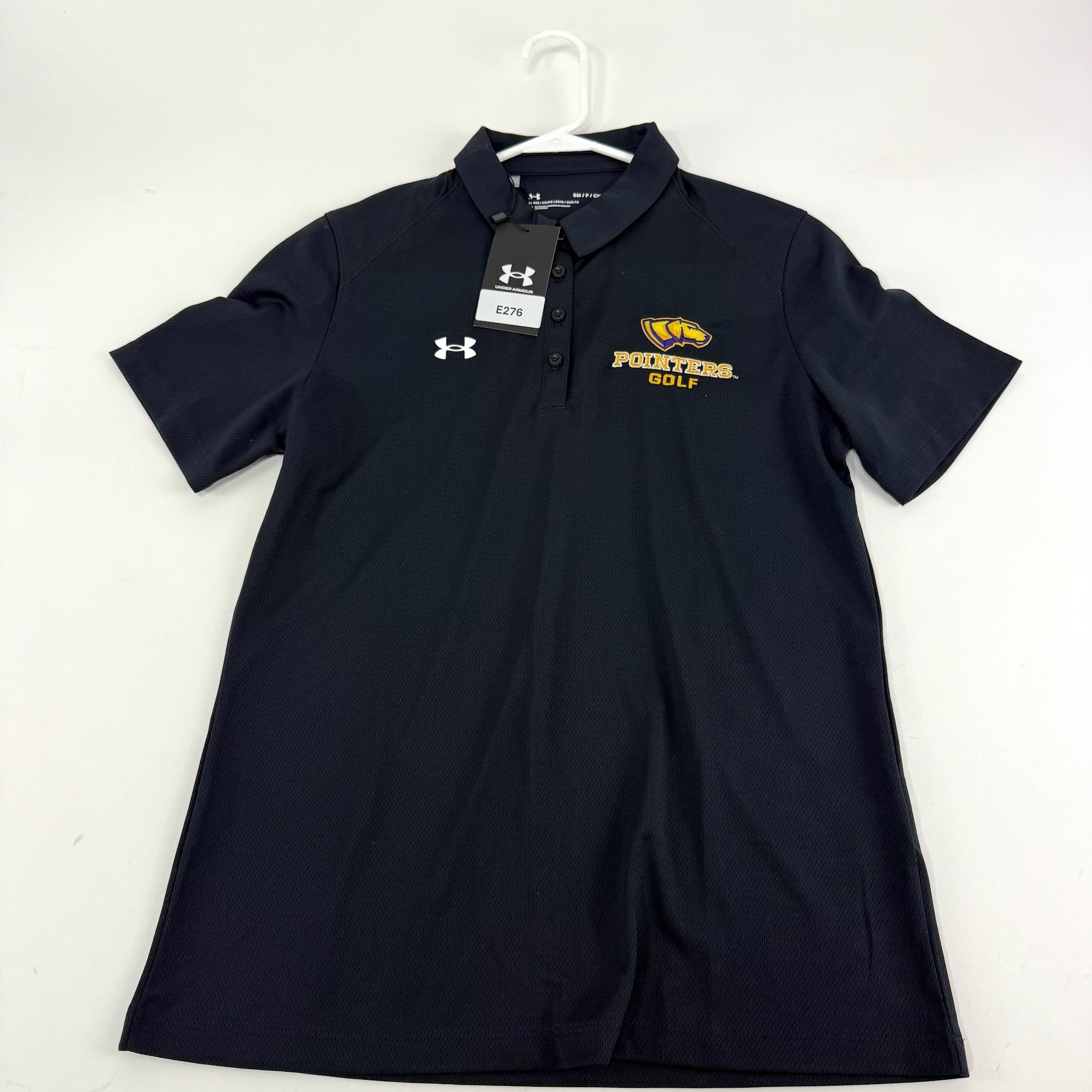 New Black Womens Under Armour UWSP Pointers Golf Polo | Womens S | E276 - Top Flight Hockey