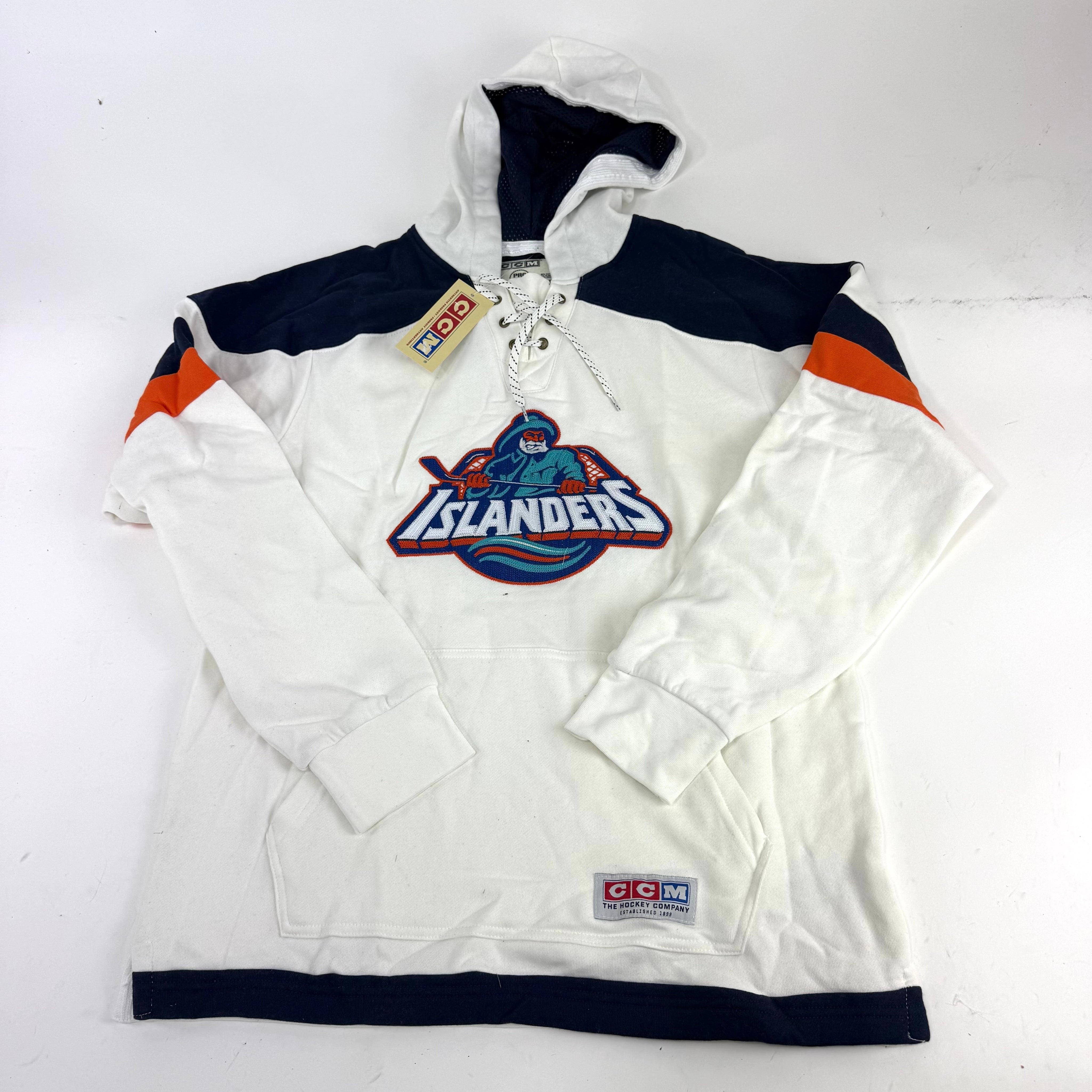 New CCM New York Islanders Jersey Pullover Hoodie | Senior L | #191520573447 - Top Flight Hockey