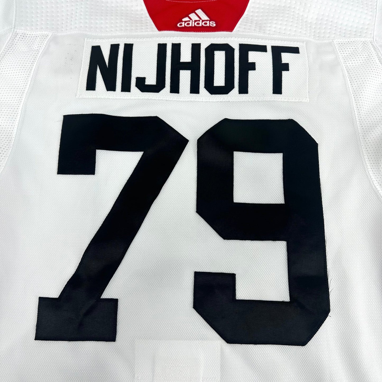 NIJHOFF #79 - White Chicago Blackhawks Camp / Practice Jersey - Adidas MIC Size 56