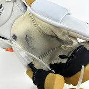 Used White and Gold CCM Jetspeed Gloves | Vegas Knights | 15" | H309