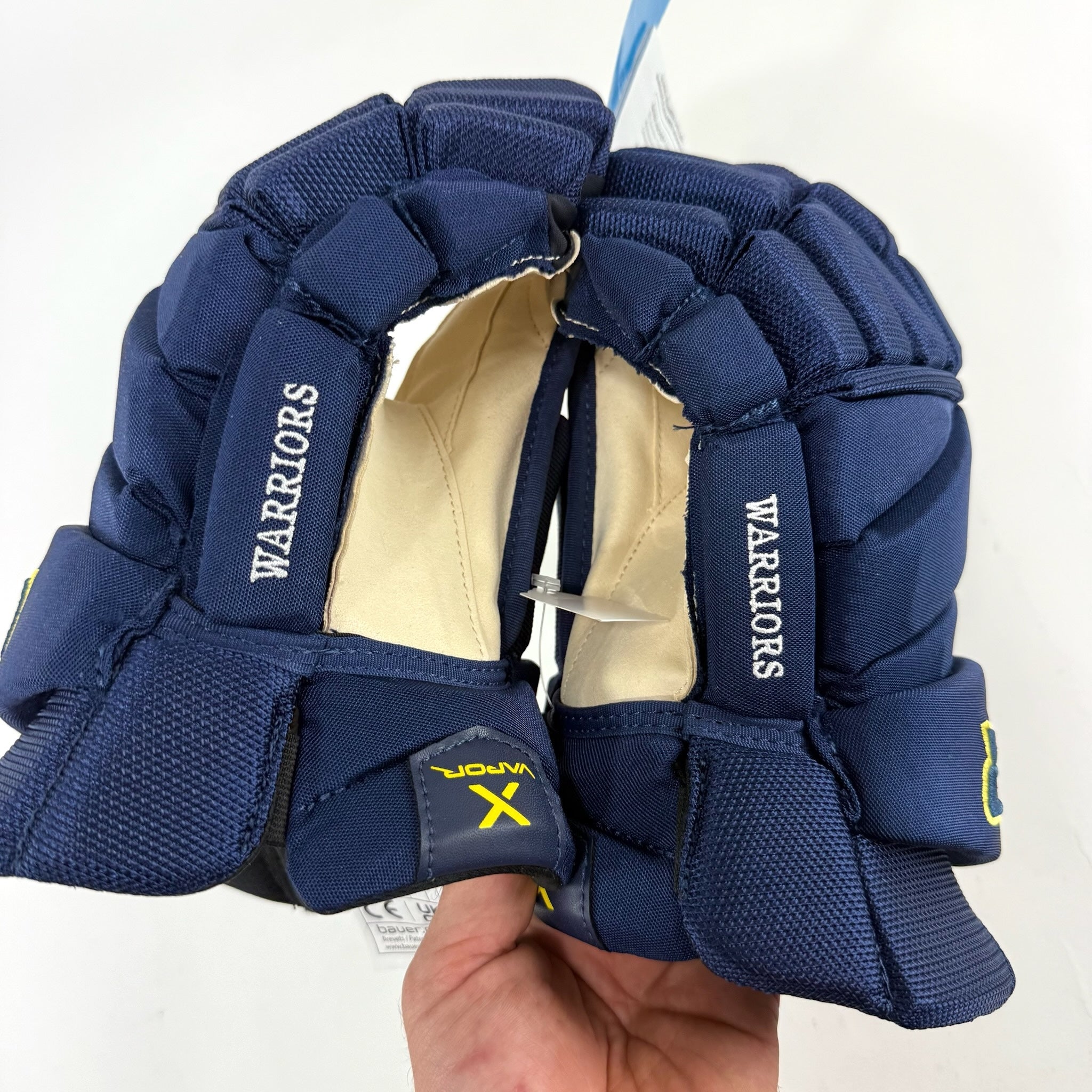New Navy and Yellow Bauer Vapor Hyperlite Gloves | 14" | B589 - Top Flight Hockey
