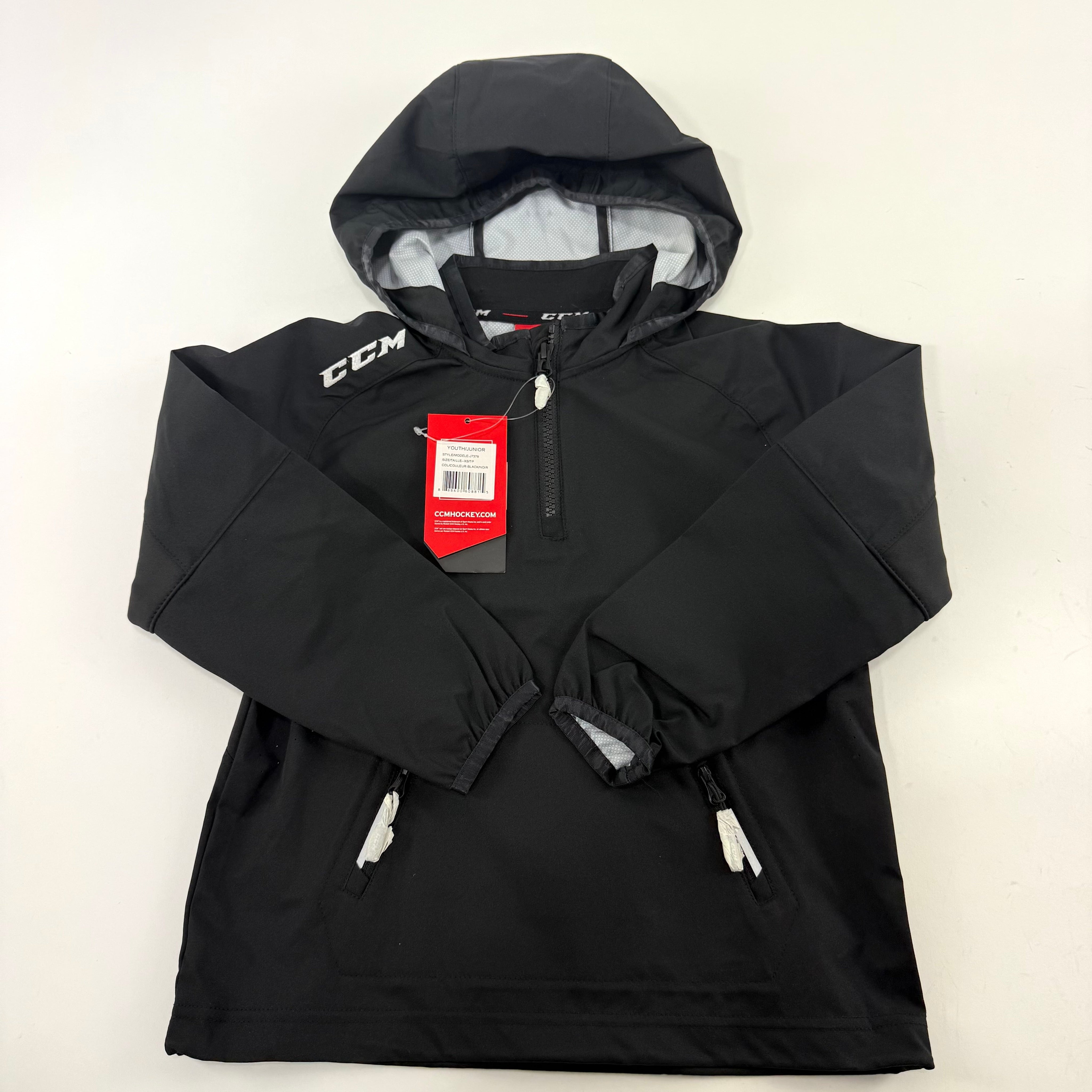 New Black CCM Youth Anorak Jacket | Youth XS | #888600608815 - Top Flight Hockey