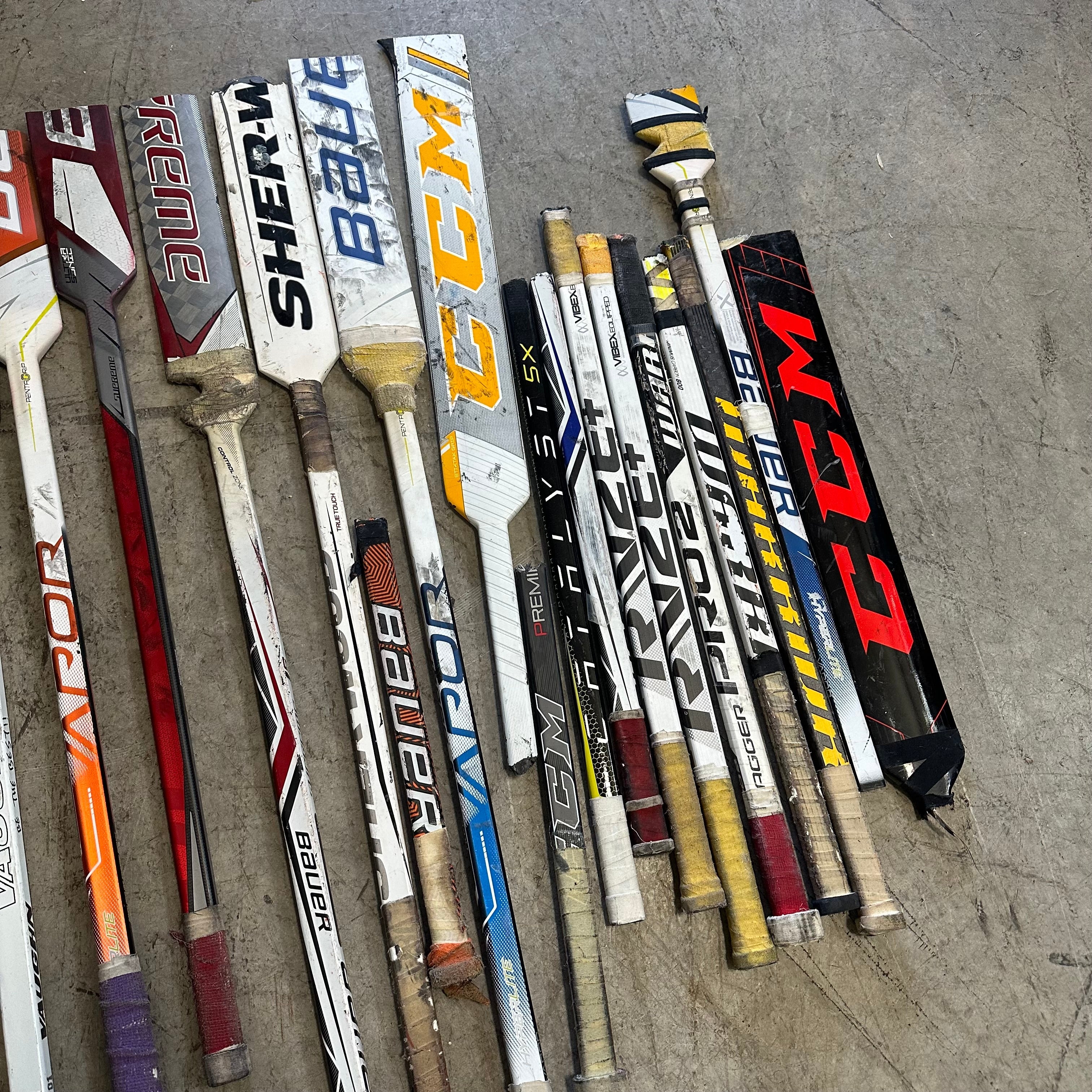 Lot of Broken Goalie Sticks and Pieces for Projects - #C344