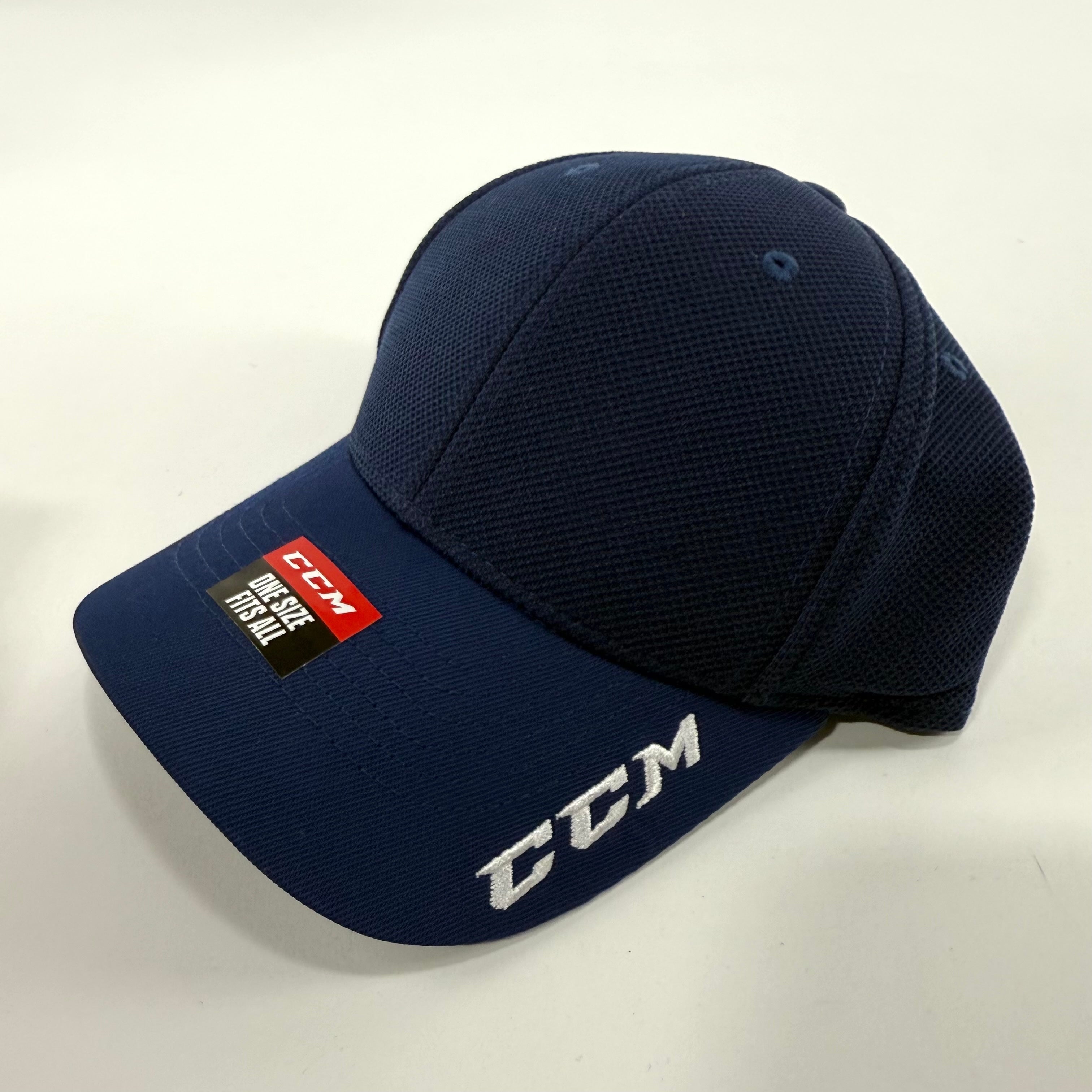 New Navy CCM Team Tech Fabric Cap | ONE SIZE FITS ALL | #191520016753 - Top Flight Hockey