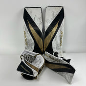 Used Vegas Knights White and Gold Bauer Vapor Hyperlite 2 Goalie Full Set | Patera | 35+1"