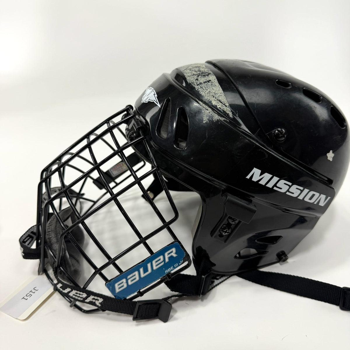 Used Black Mission M15 Helmet With Cage | Junior Small | J151 - Top Flight Hockey