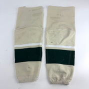 Used Iowa Wild Cream and Green CCM Socks | L | D70 - Top Flight Hockey