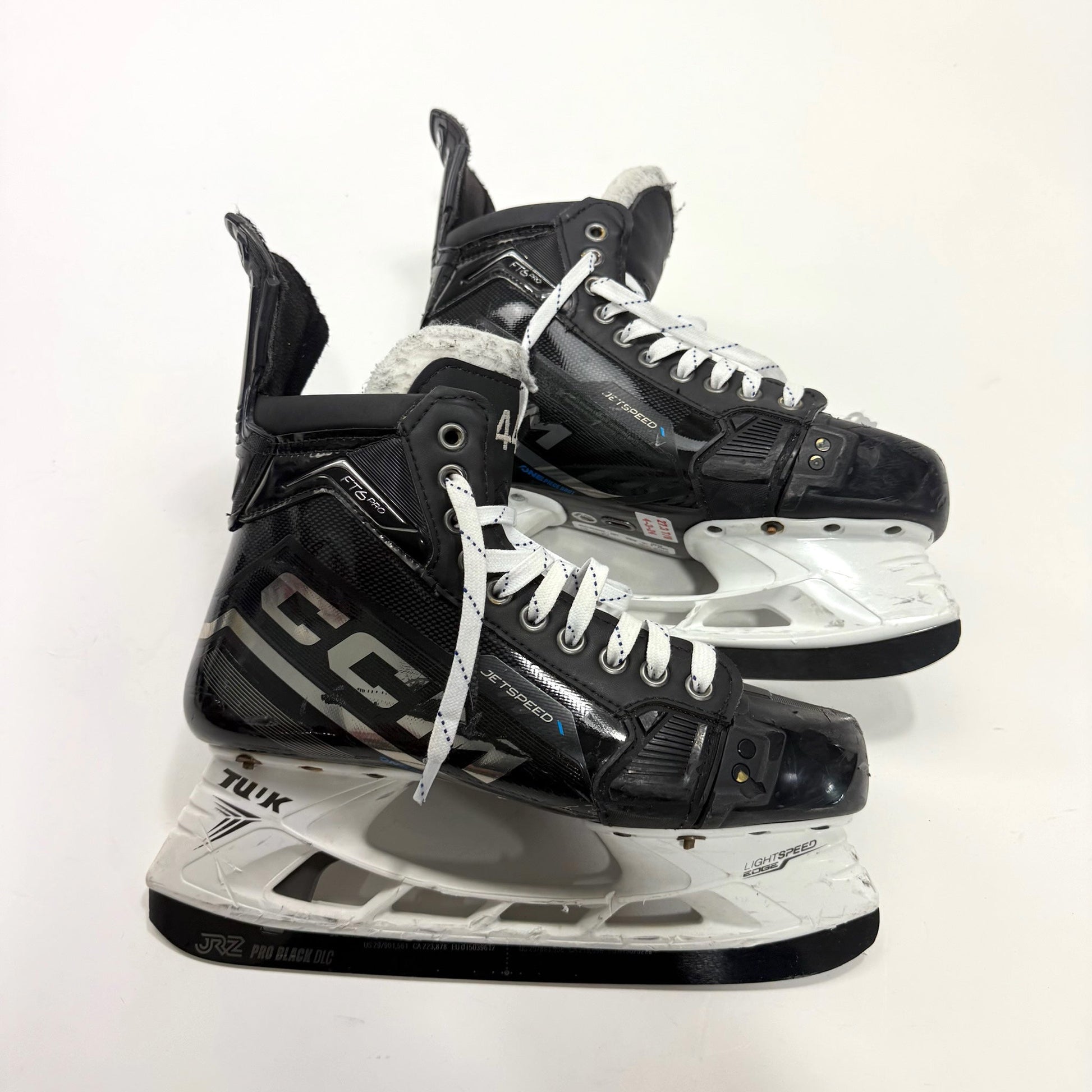 Used Black CCM Jetspeed FT6 Pro Skates | 8.5 D | Chicago Blackhawks Lukas Reichel | BH302 - Top Flight Hockey