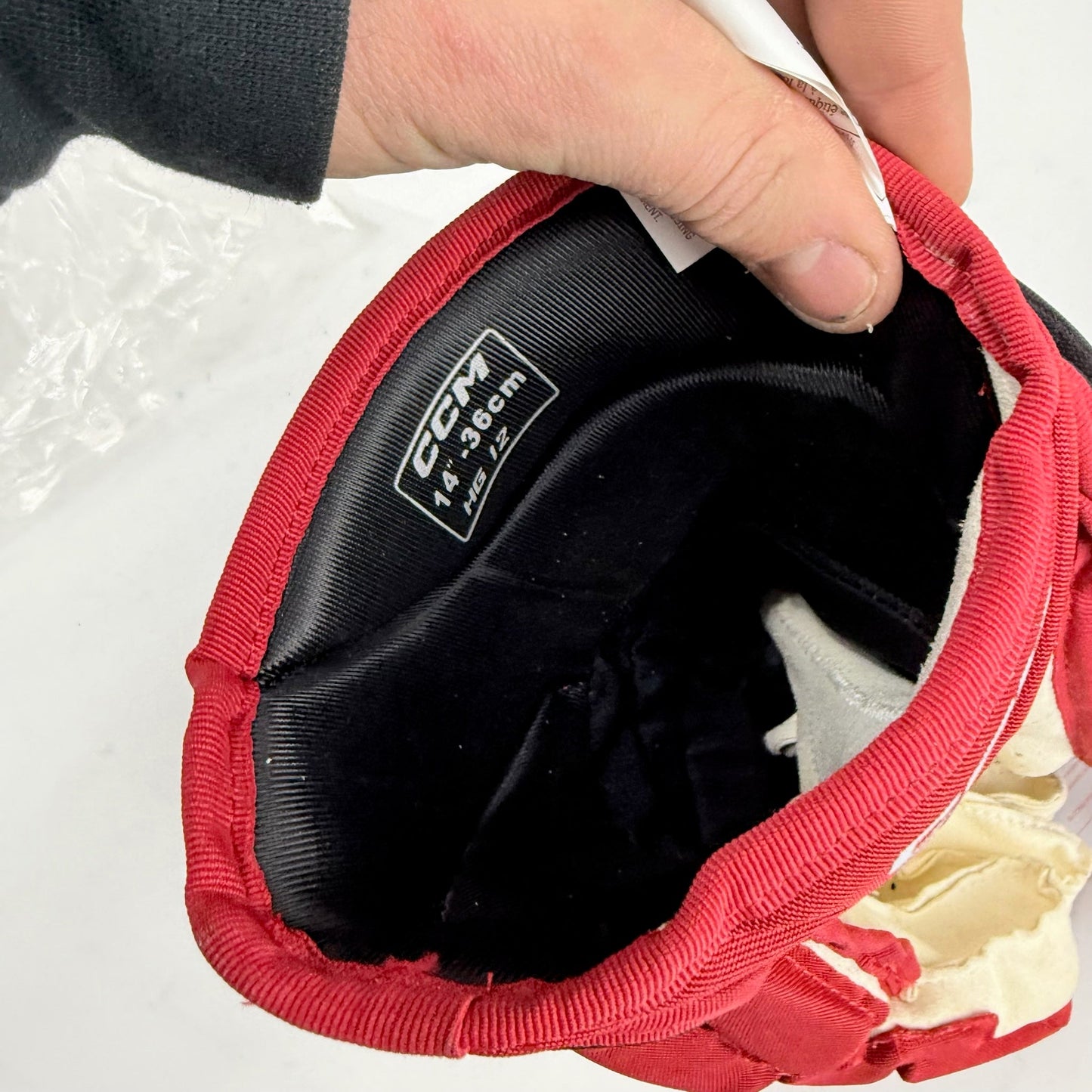 New Red and Black CCM HG12 Gloves | New Jersey Devils | 14" - #191035274310 - Top Flight Hockey