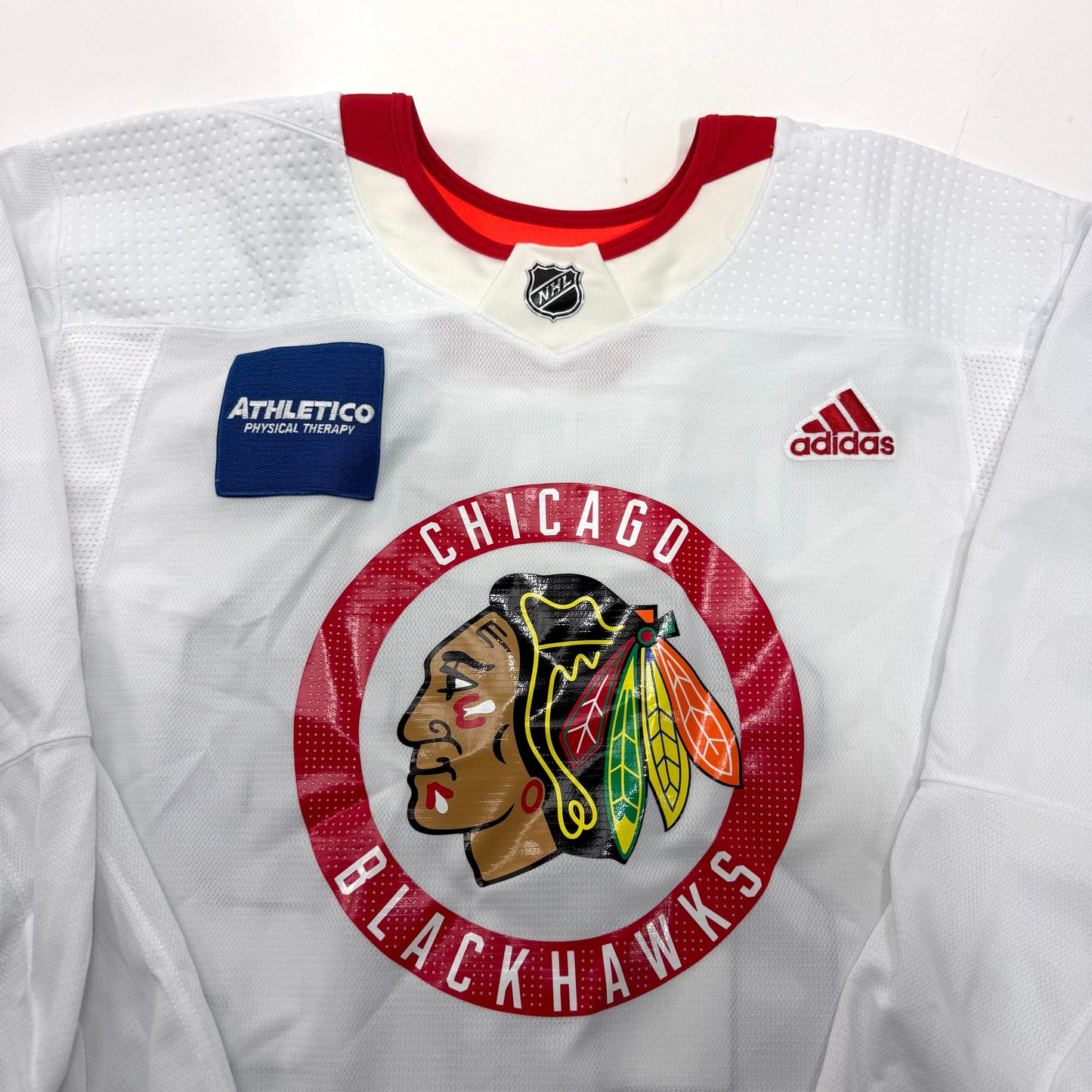 Used White Chicago Blackhawks Adidas MIC Practice Jersey | Size 58 | Davidson #22