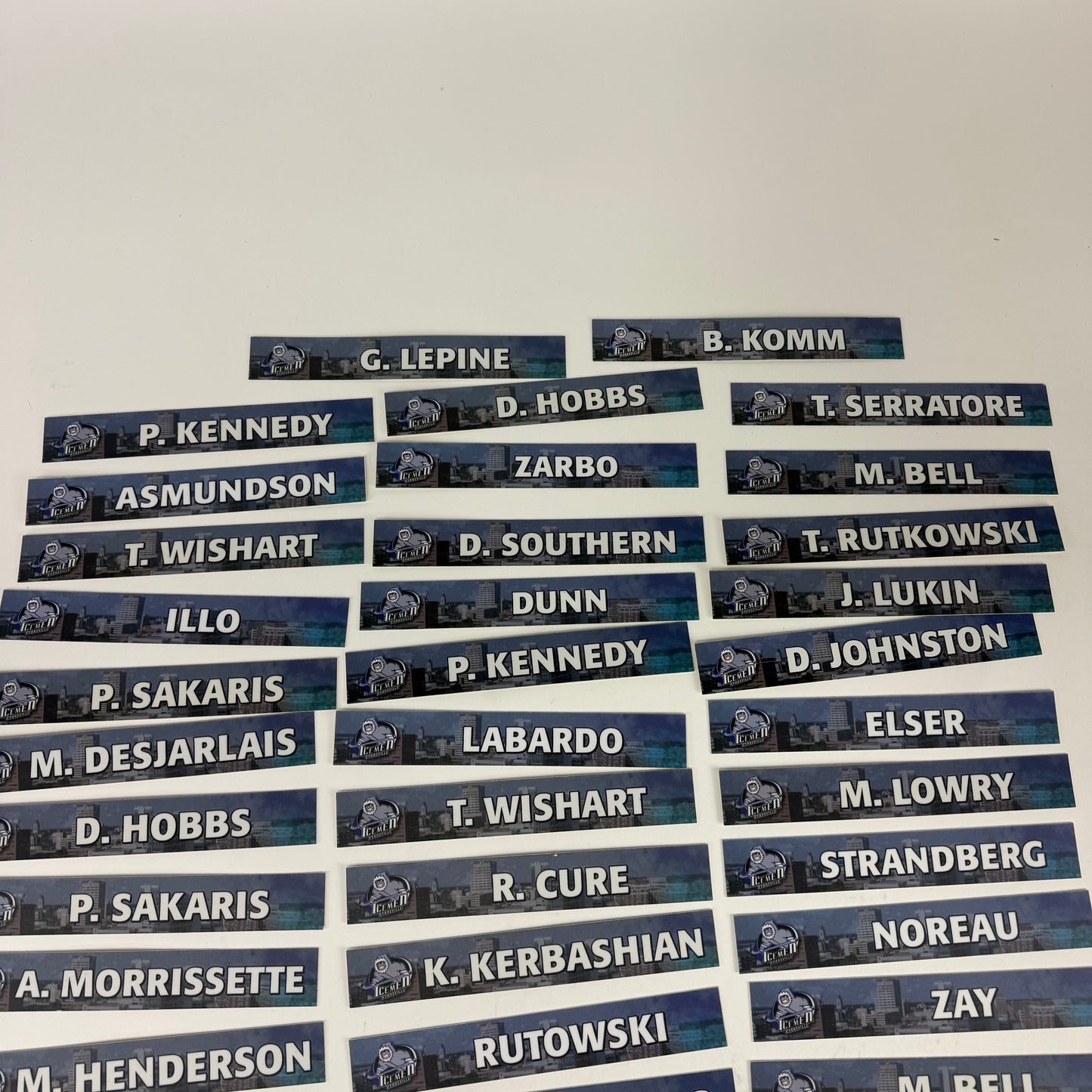 Evansville Icemen Locker Room Nameplates