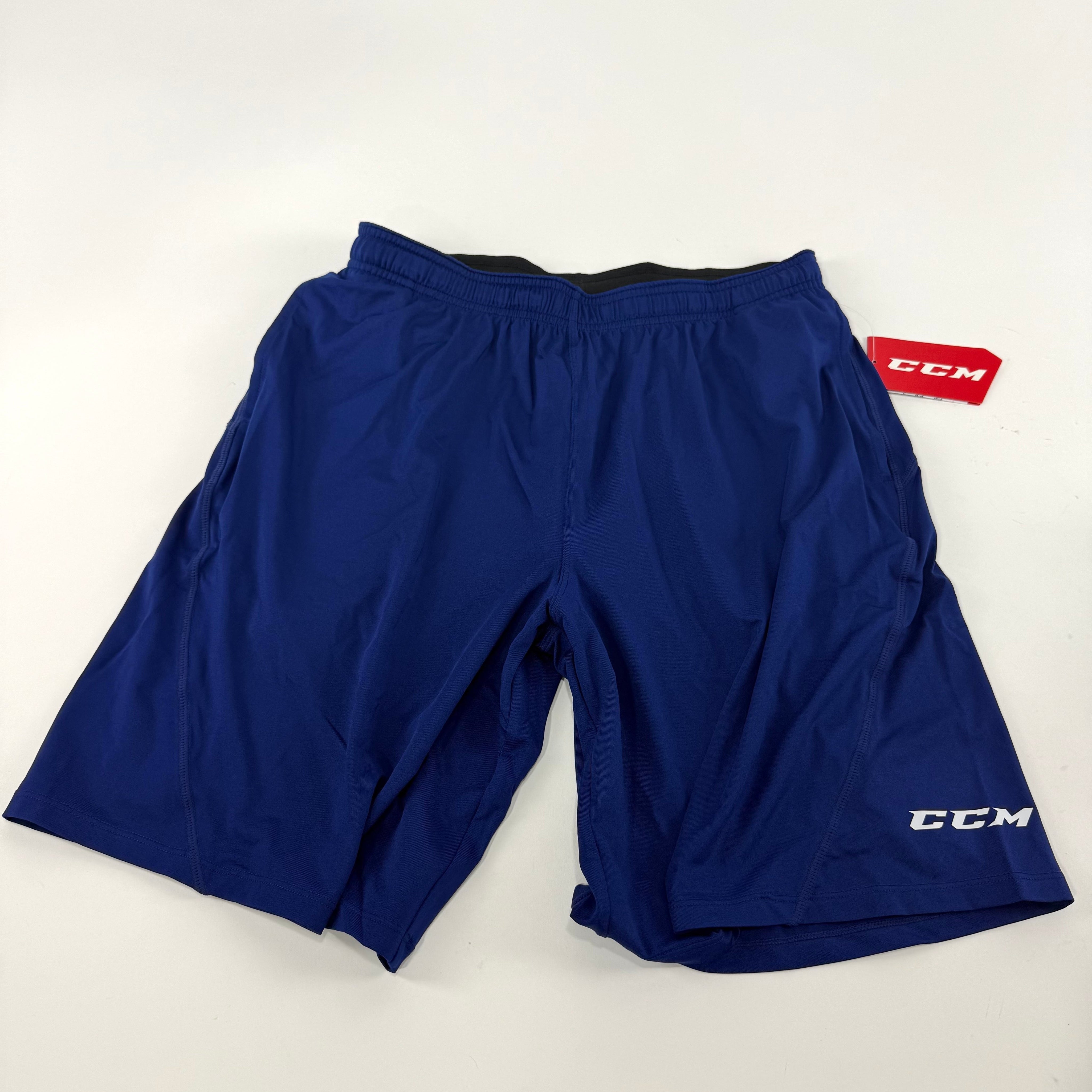 New Navy CCM Mens Loose Fit Short with Pockets | Senior M | #191520507282 - Top Flight Hockey