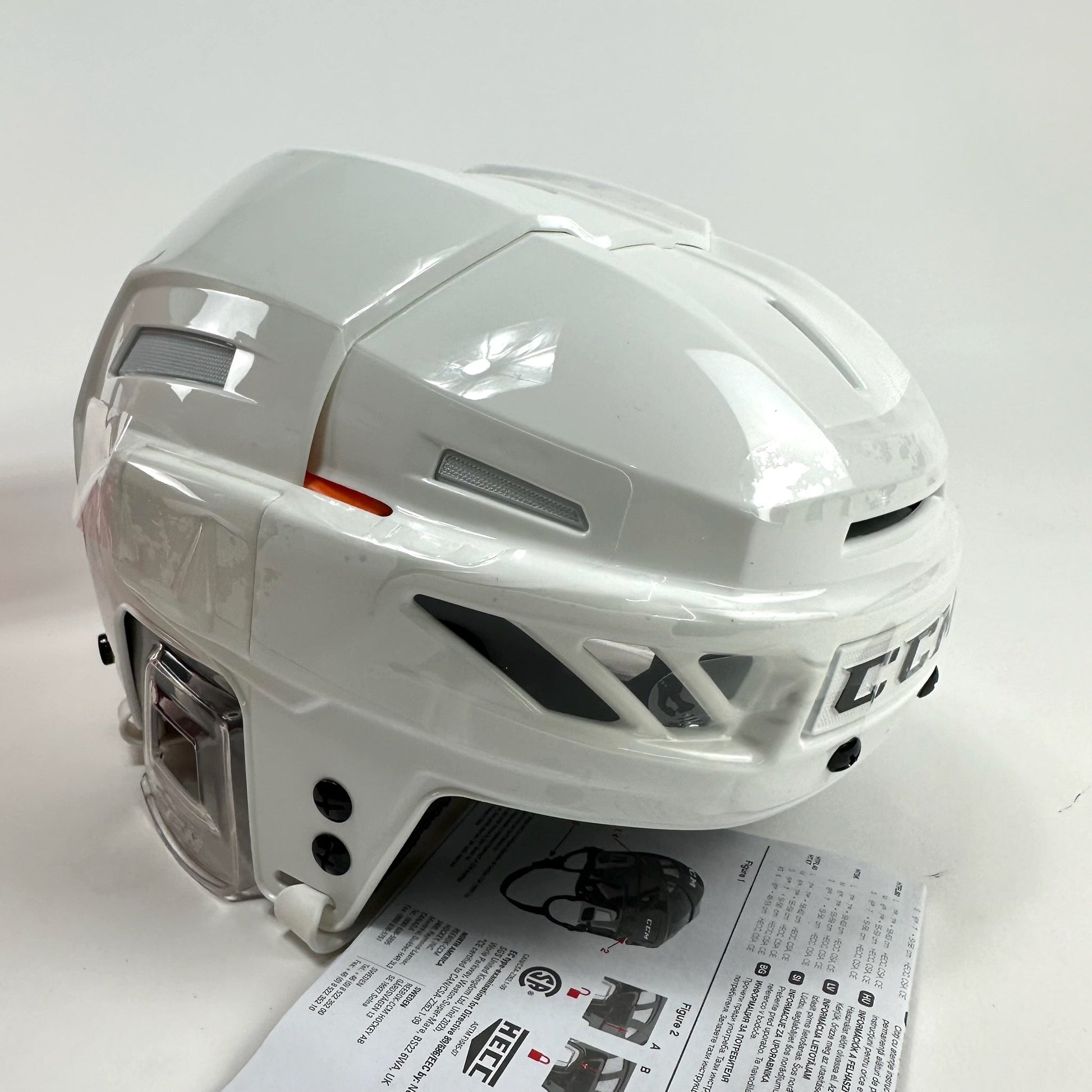 Brand New Small White CCM Fitlite 3DS Helmet - Top Flight Hockey