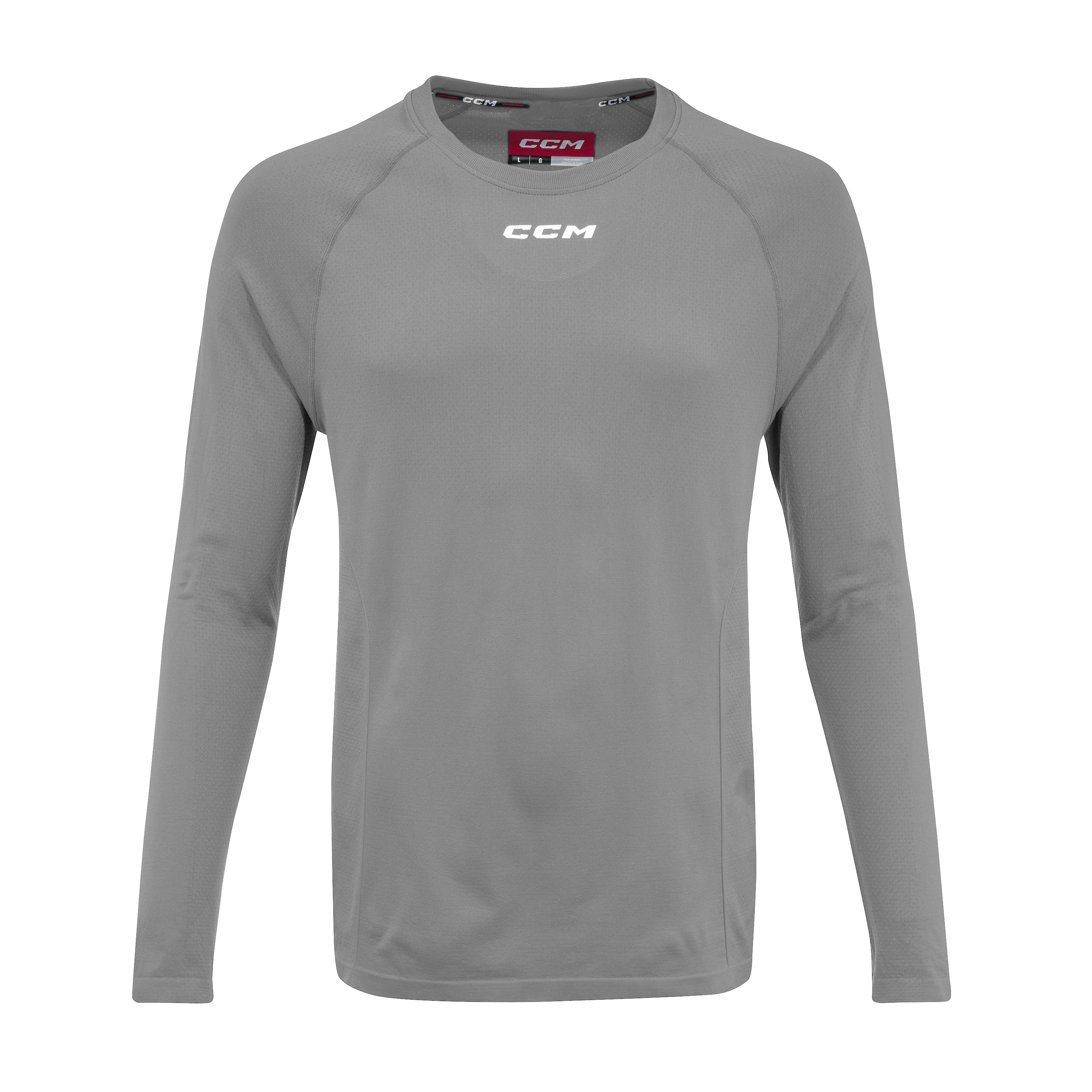 New CCM Dark Grey Long Sleeve Training Tee | Senior L | #191520704711 - Top Flight Hockey