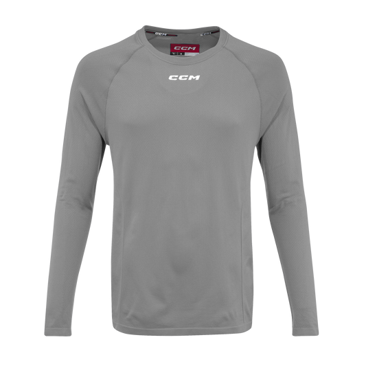 New CCM Dark Grey Long Sleeve Training Tee | Senior L | #191520704711 - Top Flight Hockey