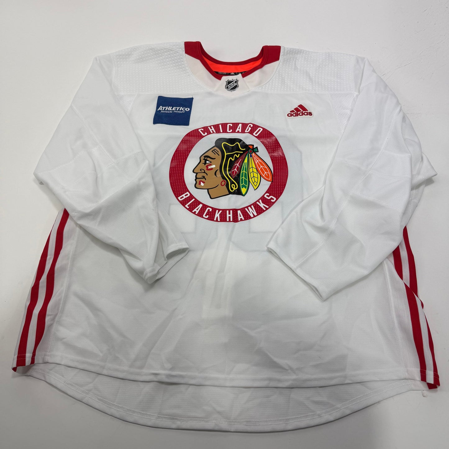 Used White Chicago Blackhawks Adidas MIC Practice Jersey | Size 58+ | Bondra #68 - Top Flight Hockey