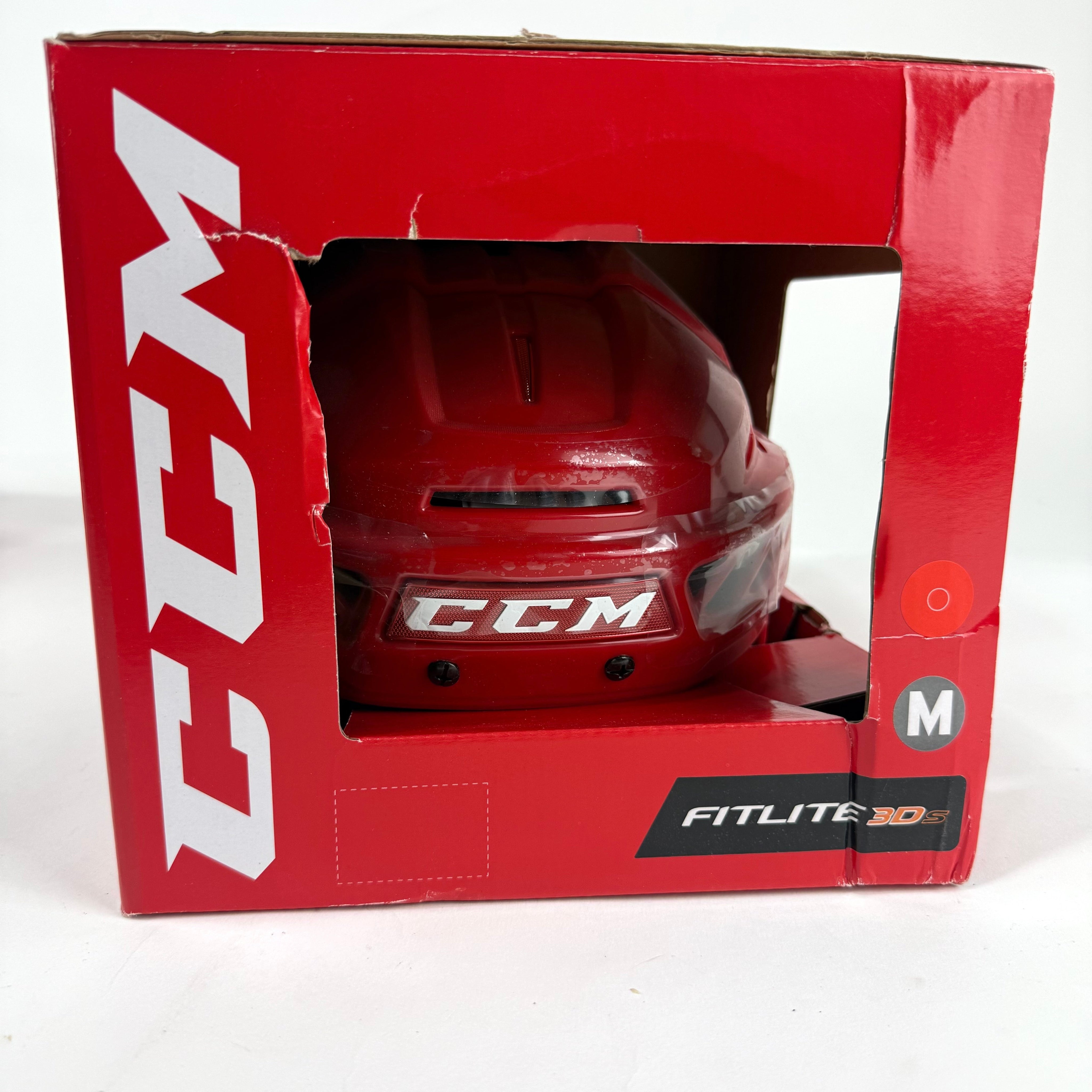 New Red CCM Fitlite 3DS Helmet | Medium - Top Flight Hockey