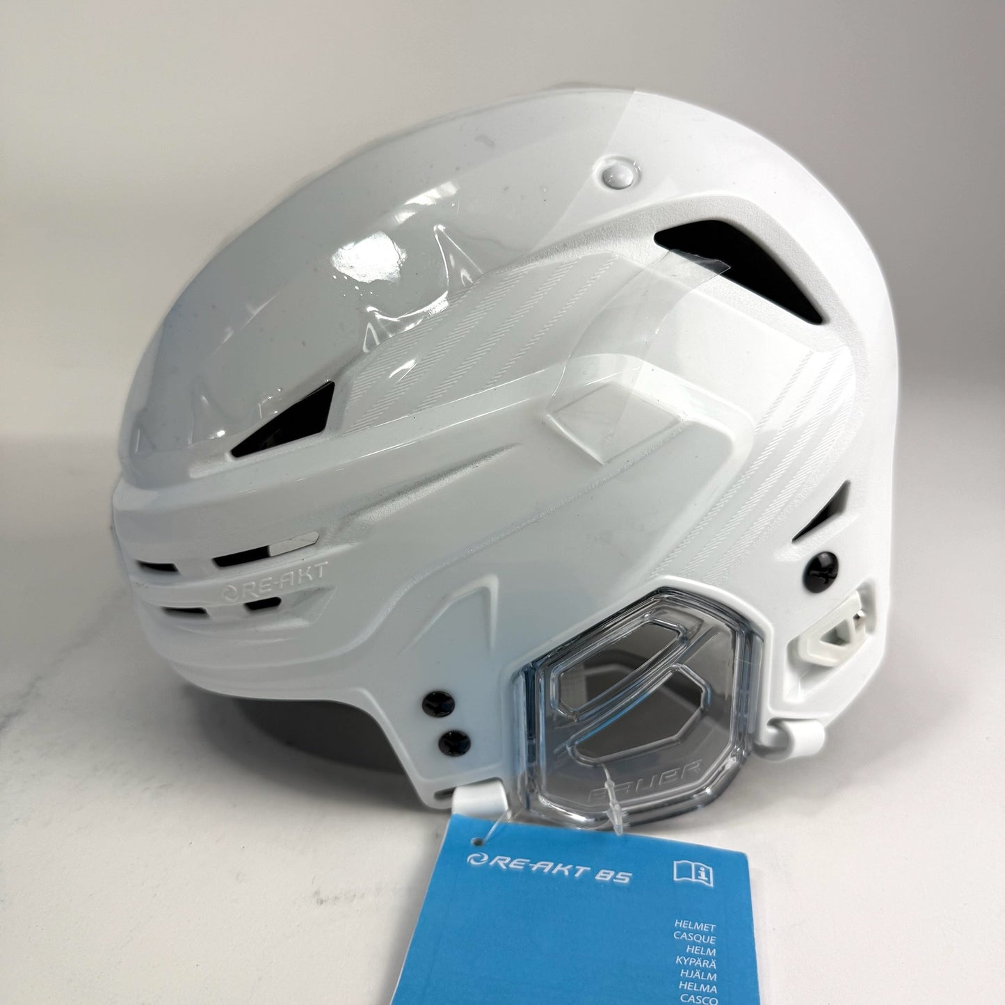 New White Bauer Re-Akt 85 Helmet | Senior Small | St. Louis Blues