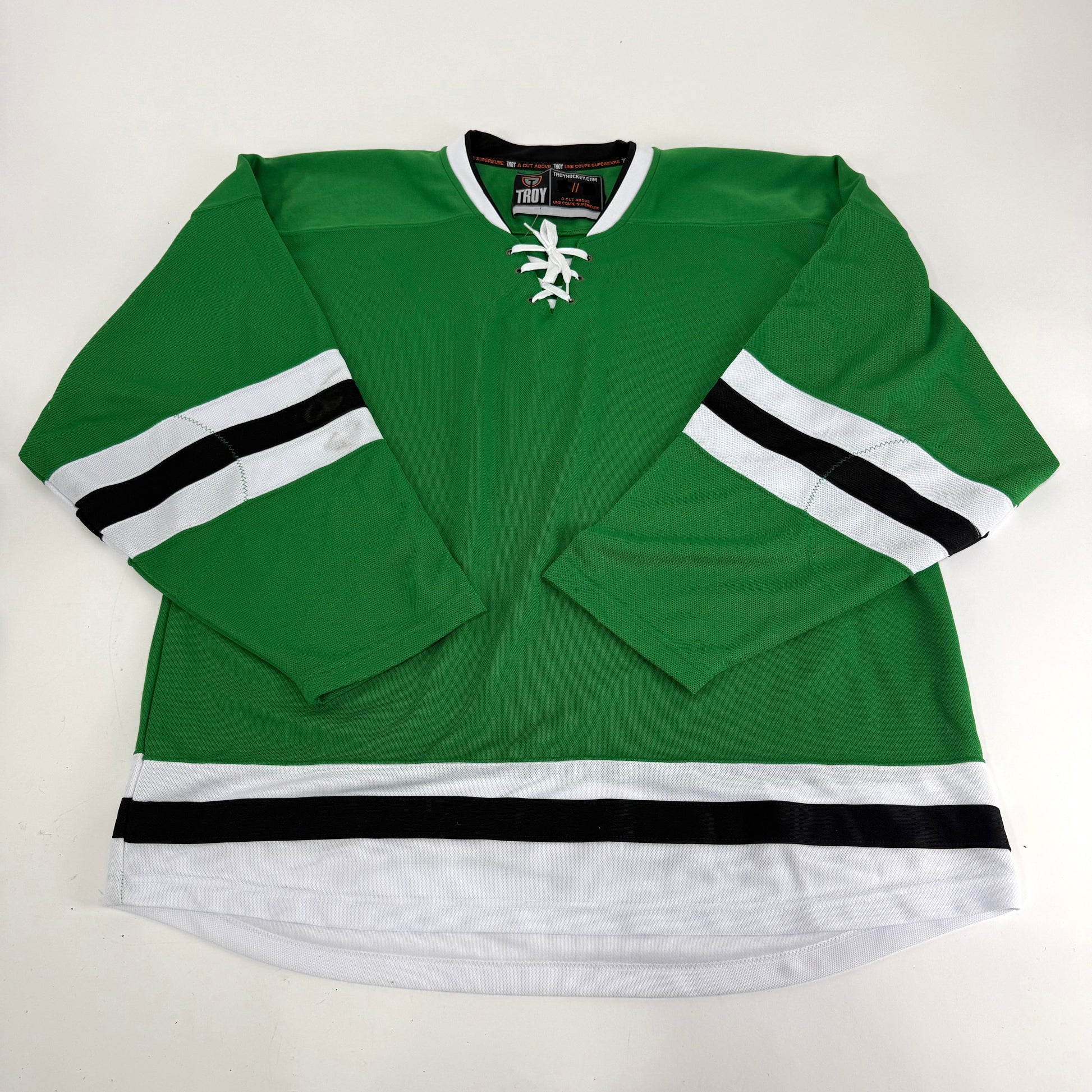 New Green Troy Blank MIC Game Jersey | Large - Top Flight Hockey