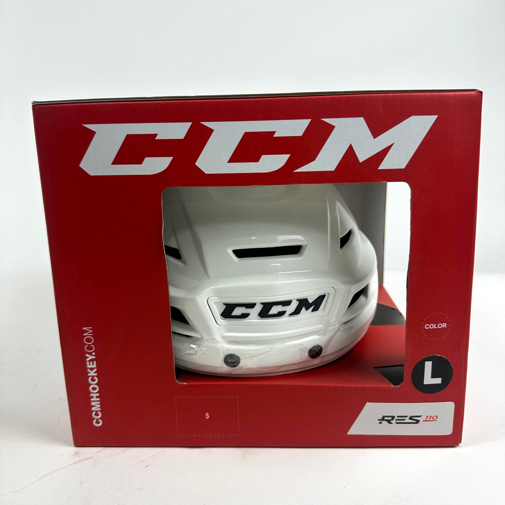 Brand New White CCM Resistance 110 Hockey Helmet - Senior Large - Top Flight Hockey