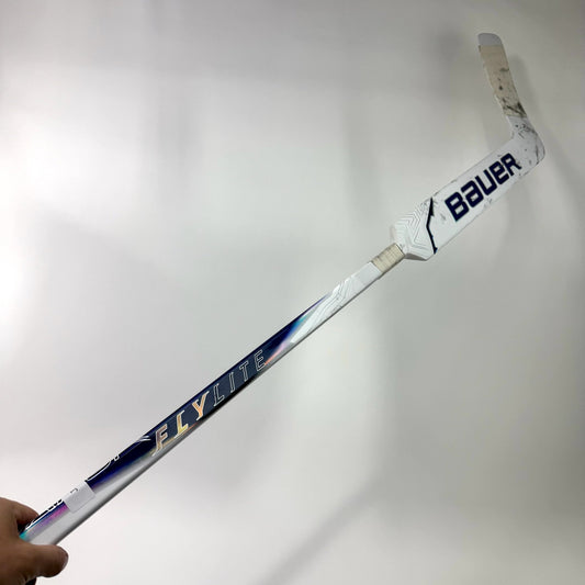Used Regular White/Navy Bauer Vapor Flylite Goalie Stick | 26" Paddle P31 Curve | J198 - Top Flight Hockey