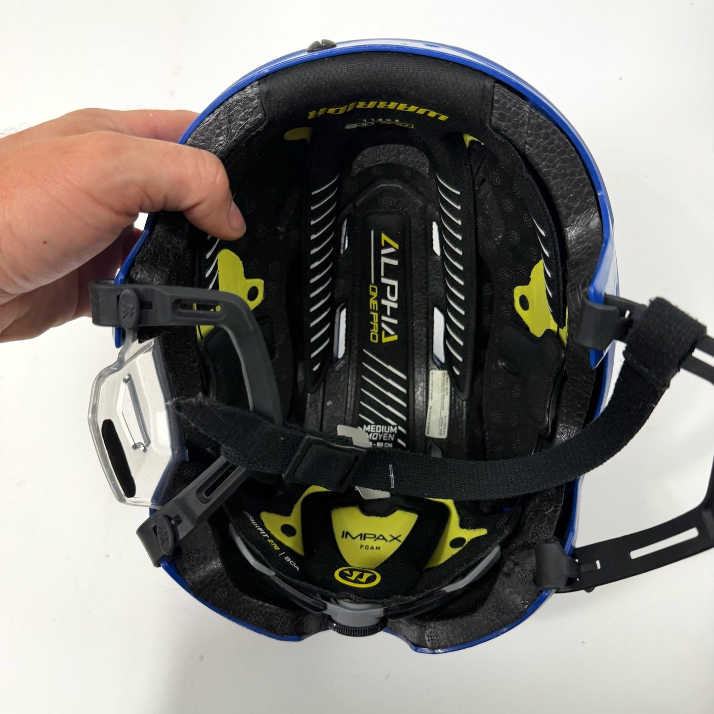 Used Royal Blue Warrior Alpha One Pro Helmet | Senior Medium | J120