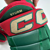 Brand New Green and Red Minnesota Wild CCM HG97 Gloves - 14"