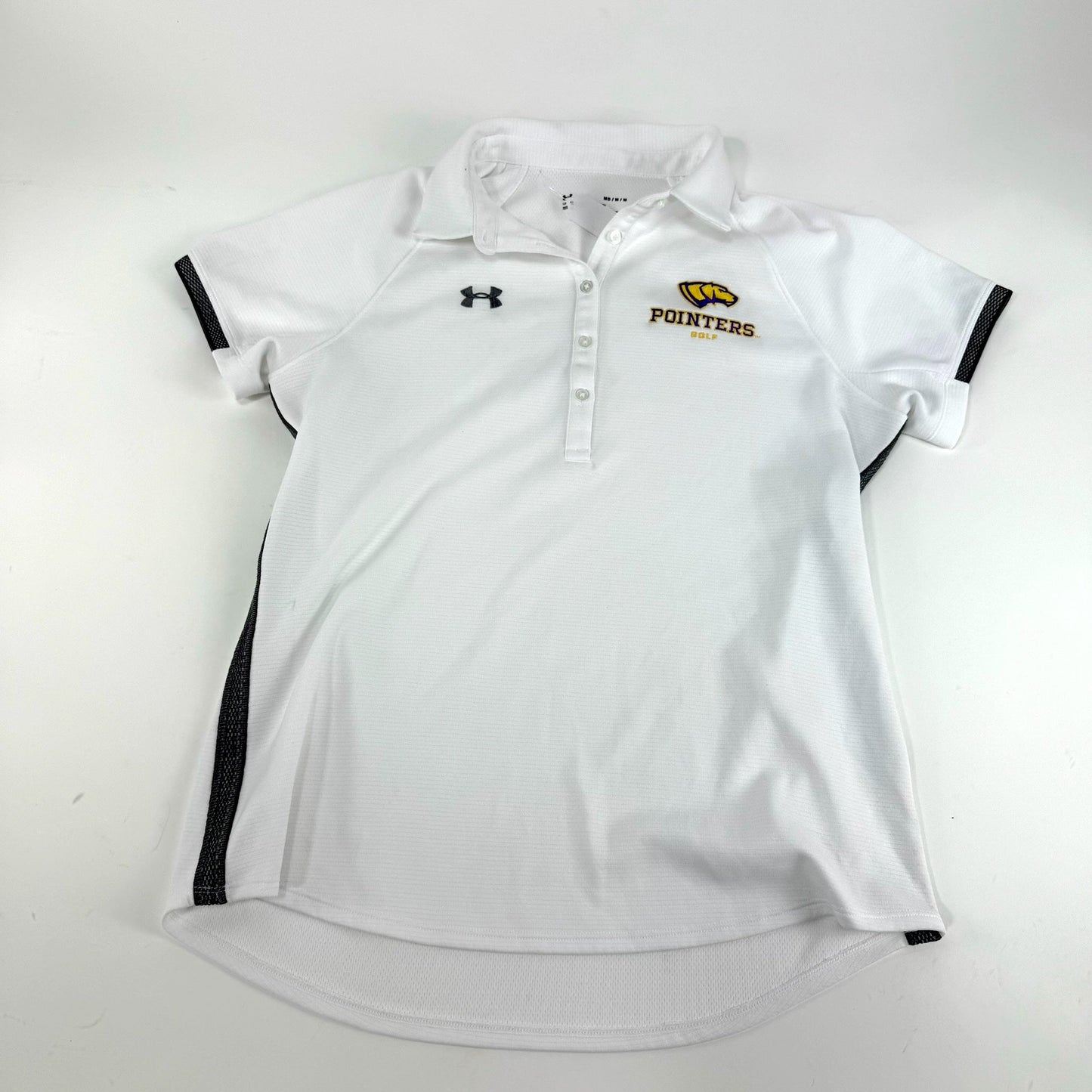 Used White Womens Adidas UWSP Pointers Golf Polo | Womens M | E271 - Top Flight Hockey