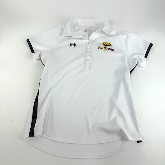 Used White Womens Adidas UWSP Pointers Golf Polo | Womens M | E271 - Top Flight Hockey