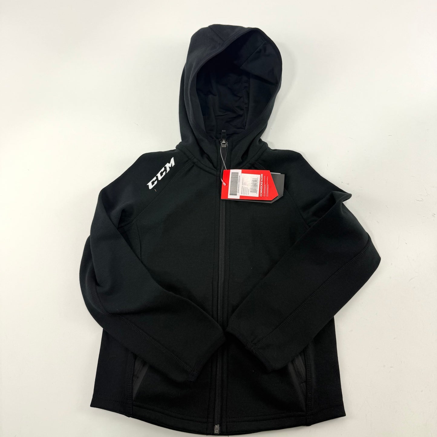 New Black CCM Premium Full Zip Hooded Fleece | Youth XL | #191520016227
