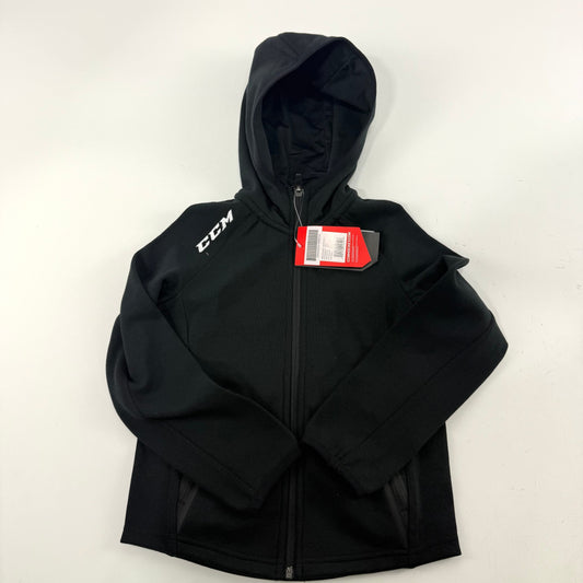 New Black CCM Premium Full Zip Hooded Fleece | Youth XL | #191520016227