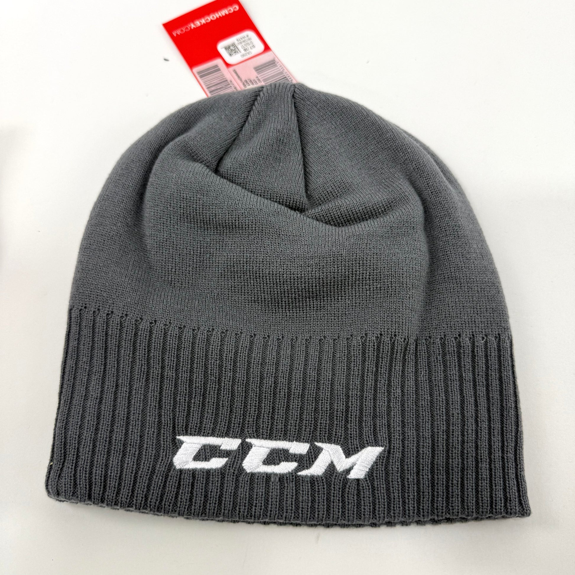 New Grey CCM Team Knit Beanie | Senior | #888600333151 - Top Flight Hockey