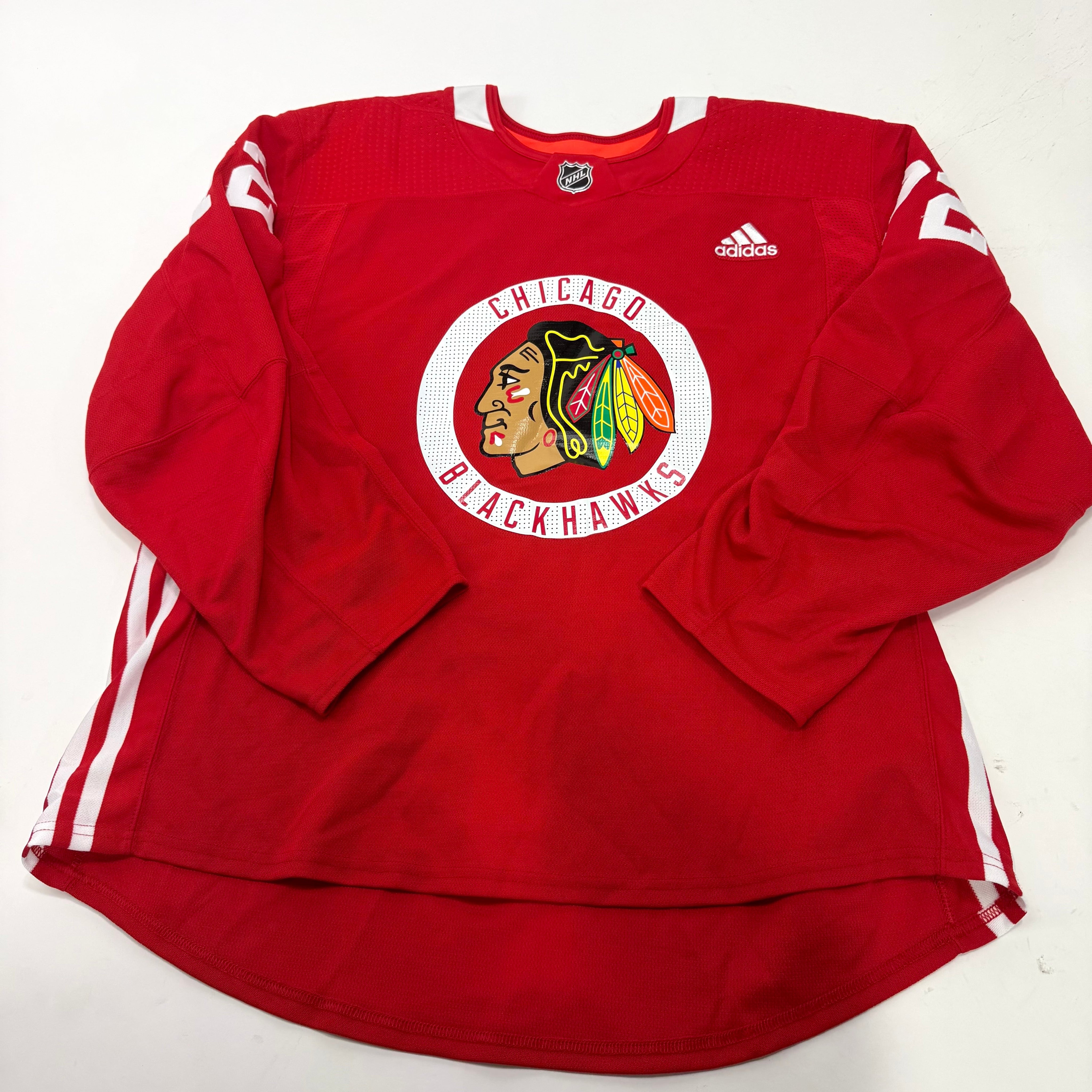 Used Red Chicago Blackhawks Adidas MIC Practice Jersey | Size 56 | Stjernborg #72 - Top Flight Hockey