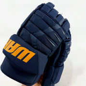 Used Navy STL Blues Warrior Alpha DX Pro Gloves | 14" | Suter | D169 - Top Flight Hockey