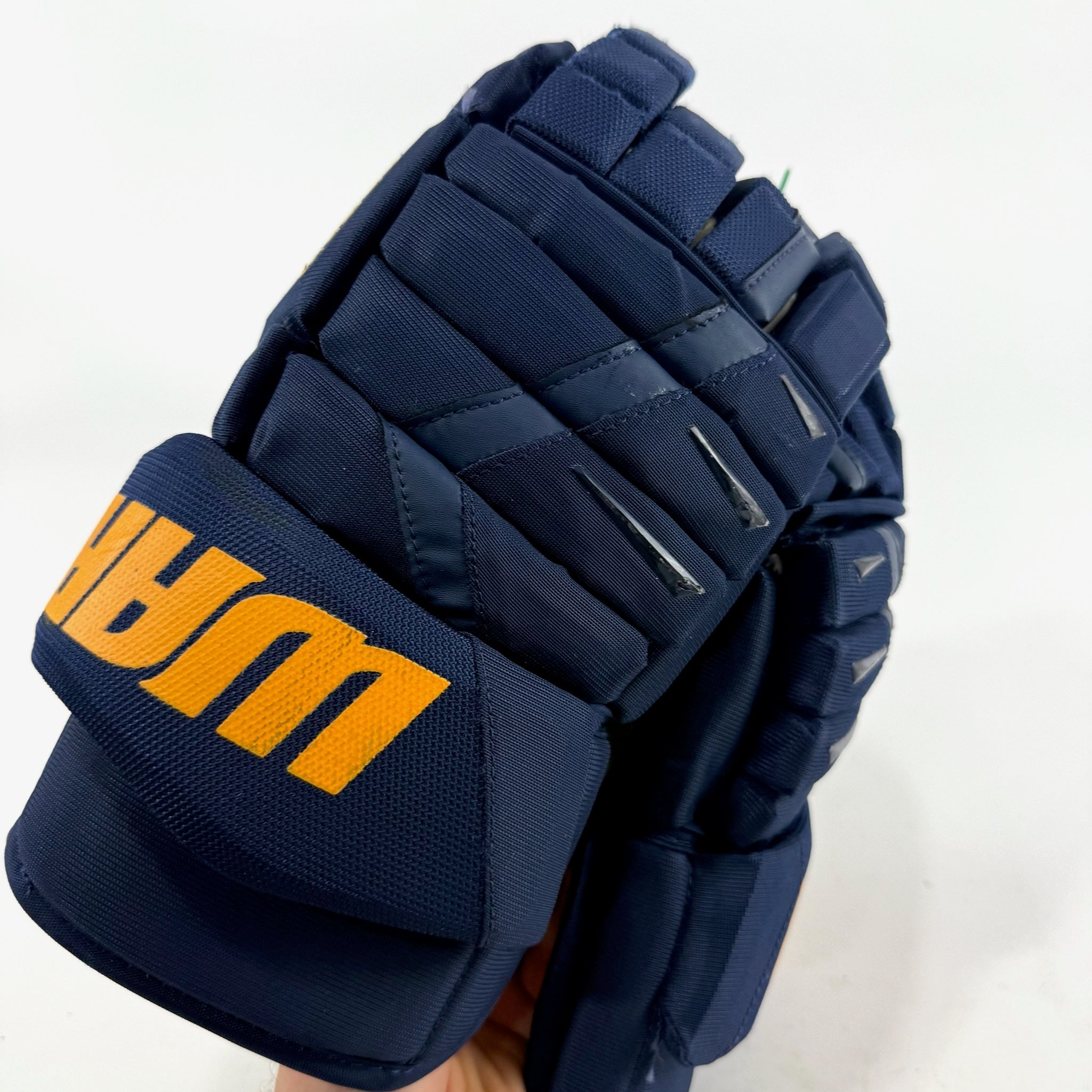 Used Navy STL Blues Warrior Alpha DX Pro Gloves | 14" | Suter | D169 - Top Flight Hockey