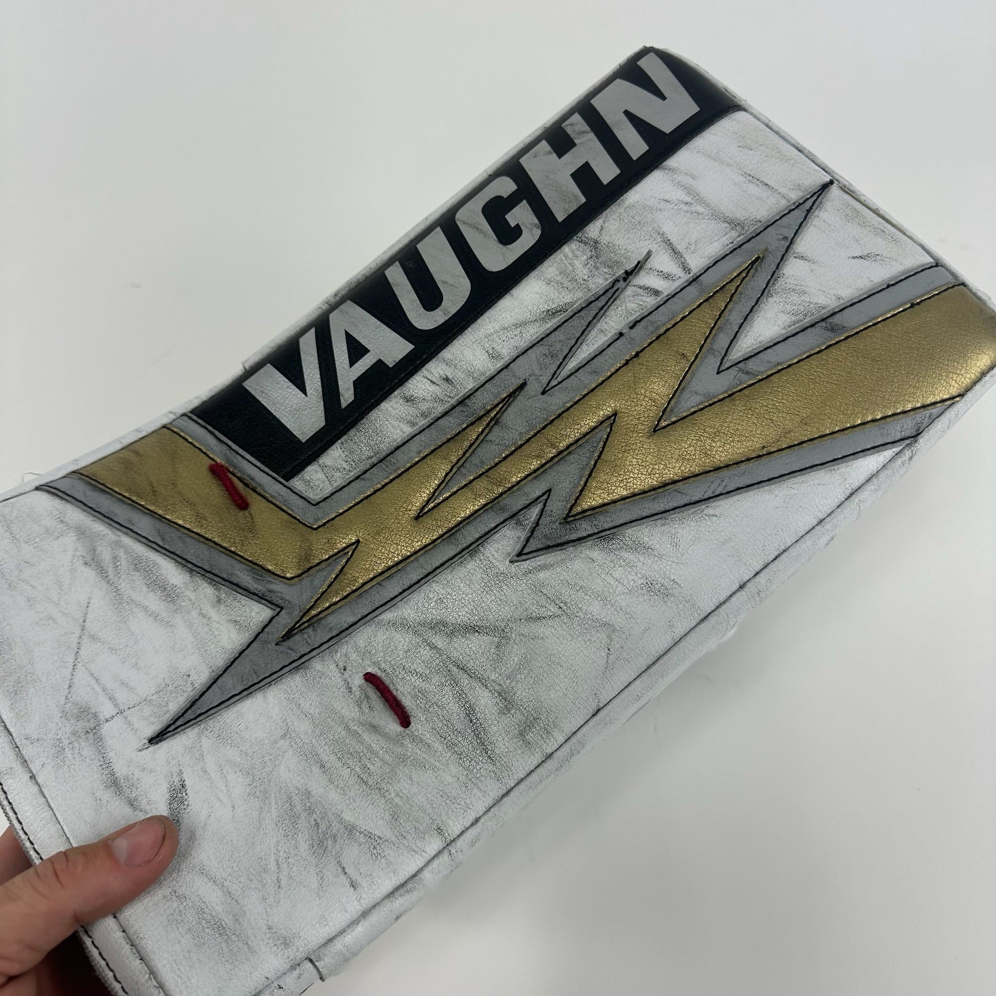 Used Vegas Knights White and Gold Vaughn V9 Blocker | Full Right | Saville