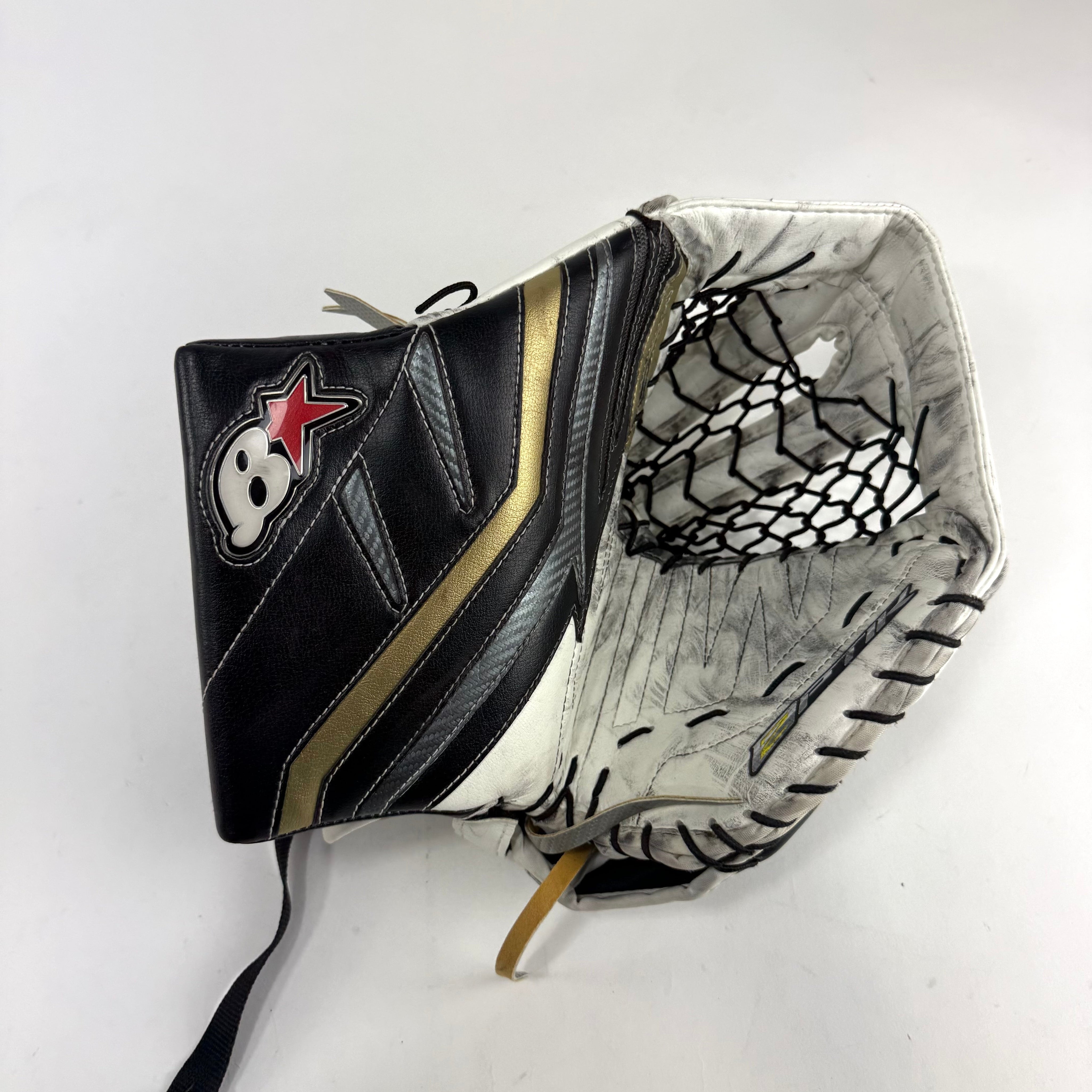 Gold VGK Knights Brians Optik 2 Goalie Glove | Lehner | B621 - Top Flight Hockey