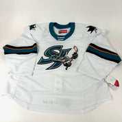 Brand New White CCM San Jose Barracuda AHL MIC Game Jersey - Size 58