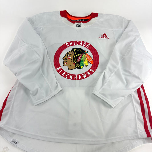 HEALEY #47 - Primegreen White Chicago Blackhawks Camp / Practice Jersey - Adidas MIC Size 58