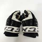 Used Black and White CCM 4 Roll Pro Gloves | 14" | U177 - Top Flight Hockey