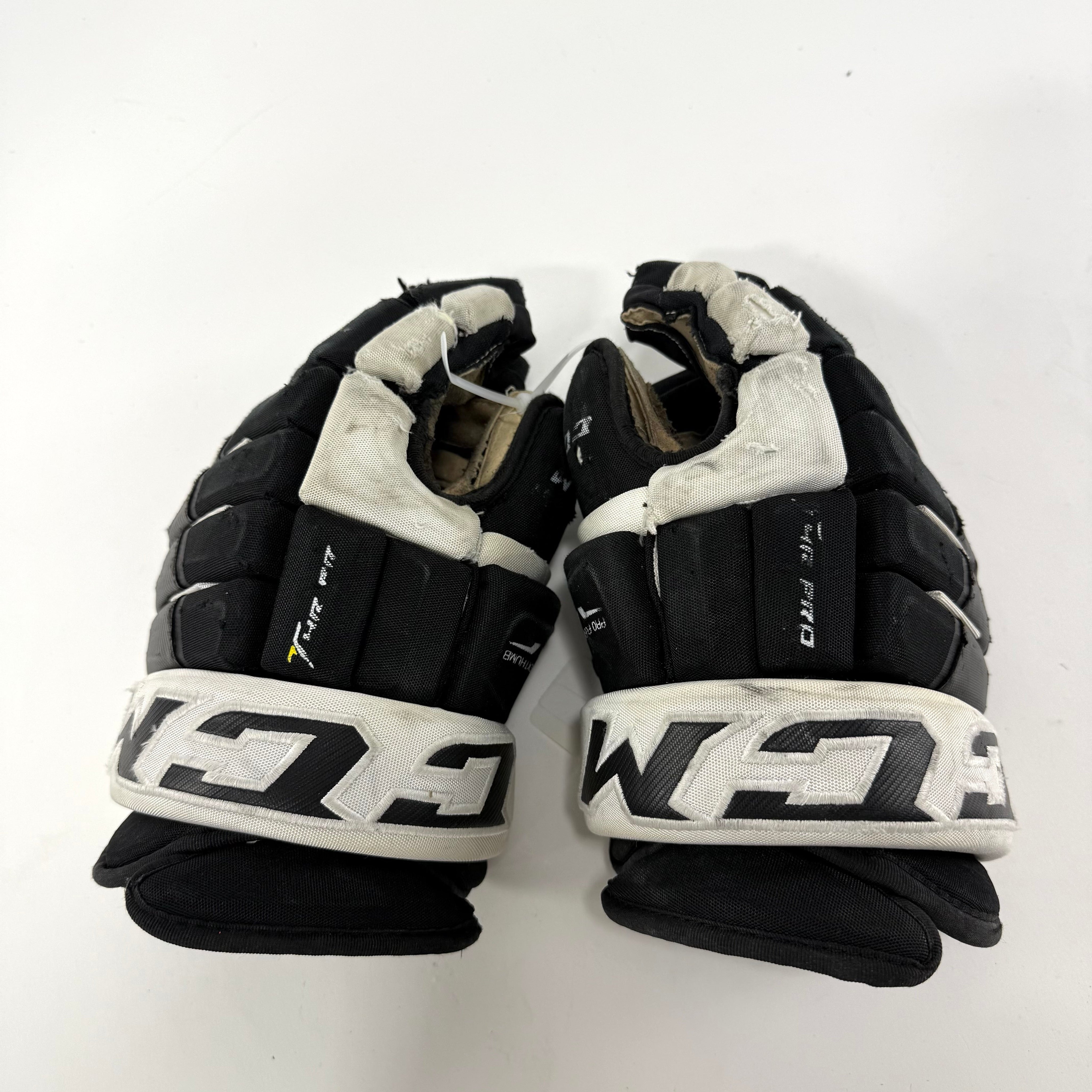 Used Black and White CCM 4 Roll Pro Gloves | 14" | U177 - Top Flight Hockey