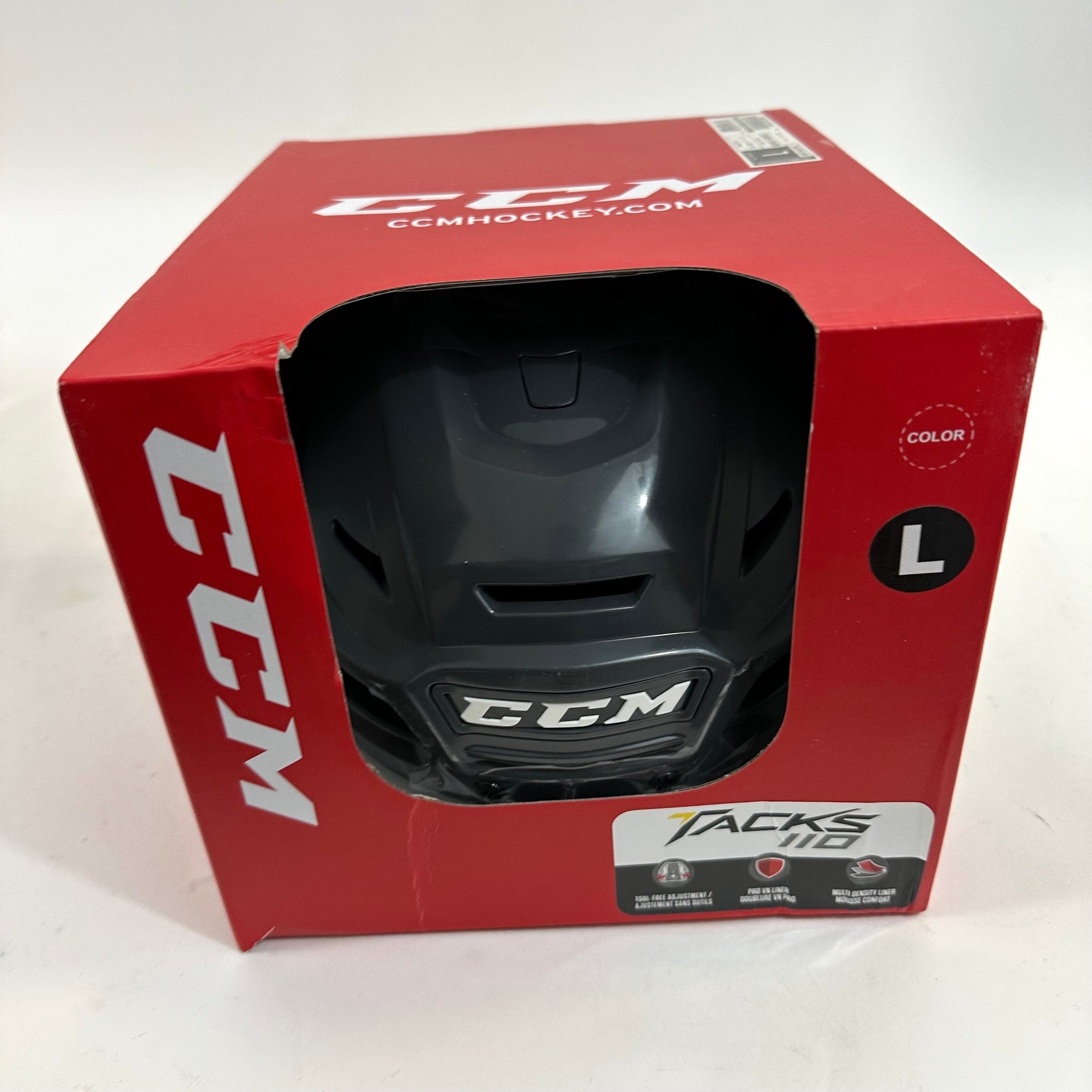 Brand New Vegas Grey CCM Tacks 110 Helmet | Senior Small - Top Flight Hockey
