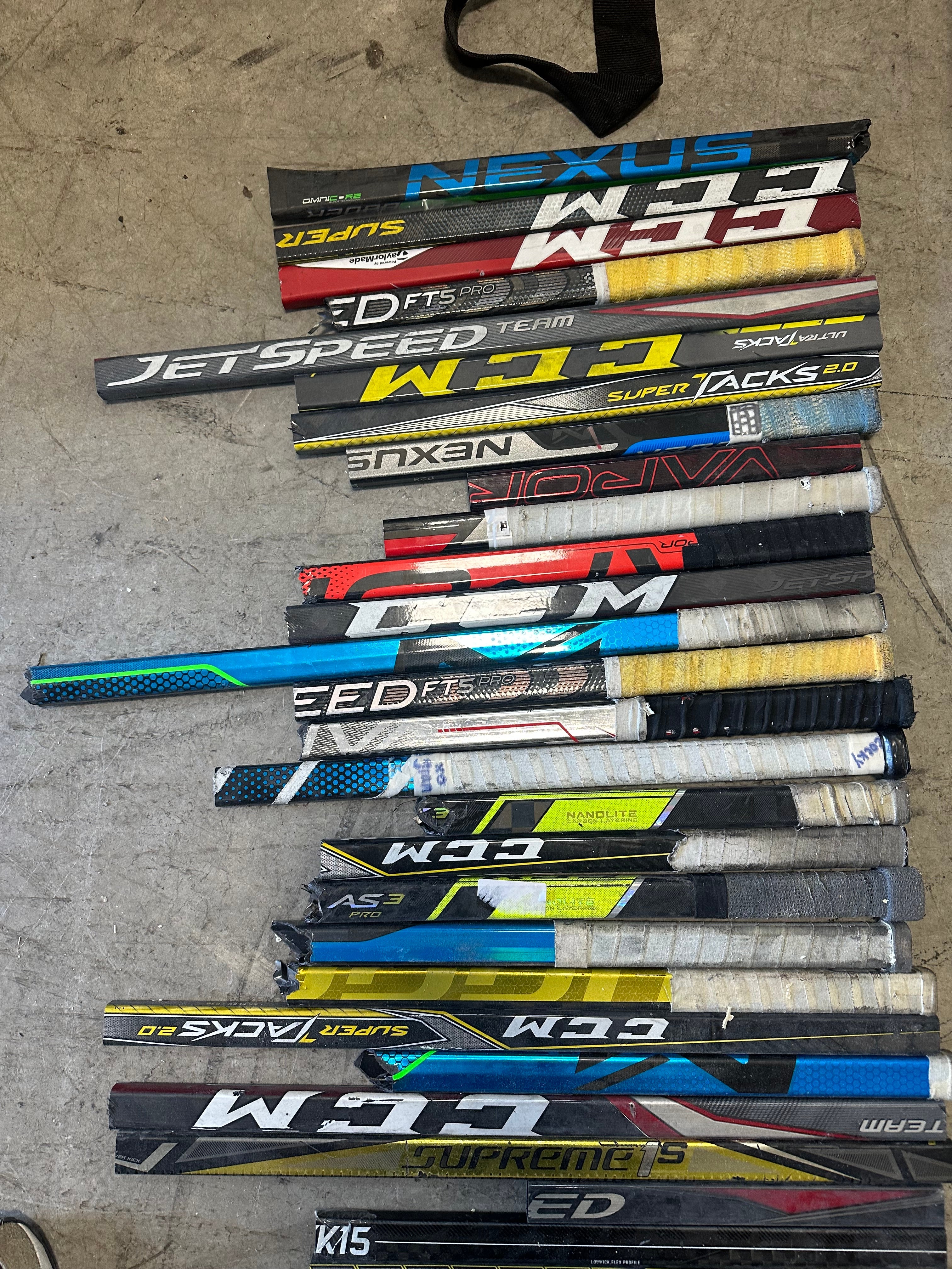 x50 - Large Lot of Broken Hockey Sticks for Projects - #C348